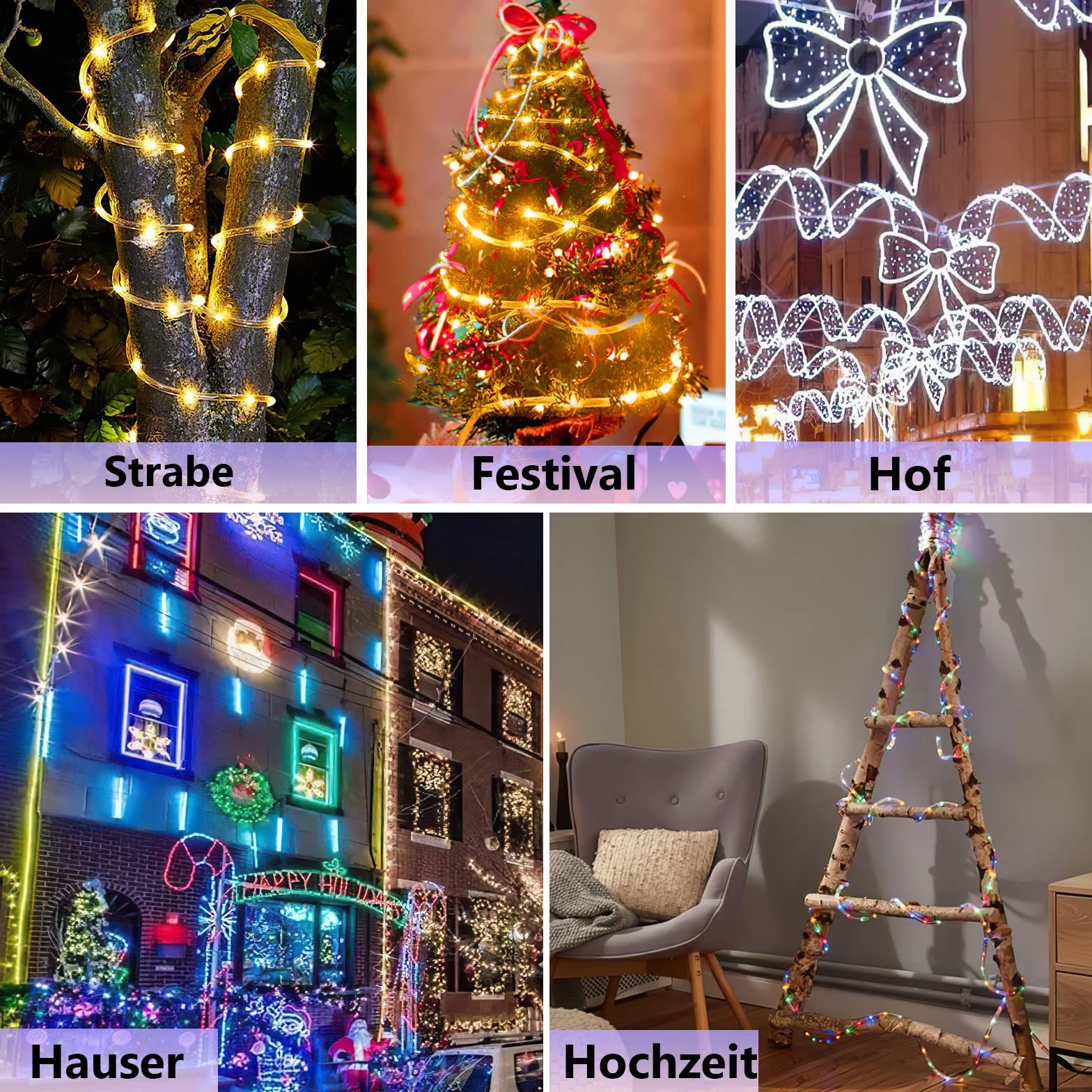 Gimisgu Wąż świetlny zewnętrzny, 40 m, zimna biel, 960 diod LED, wąż świetlny z kontrolerem czasowym, wąż świetlny na zewnątrz, IP20, wodoszczelny, do użytku wewnątrz na balkon, imprezę, wesele