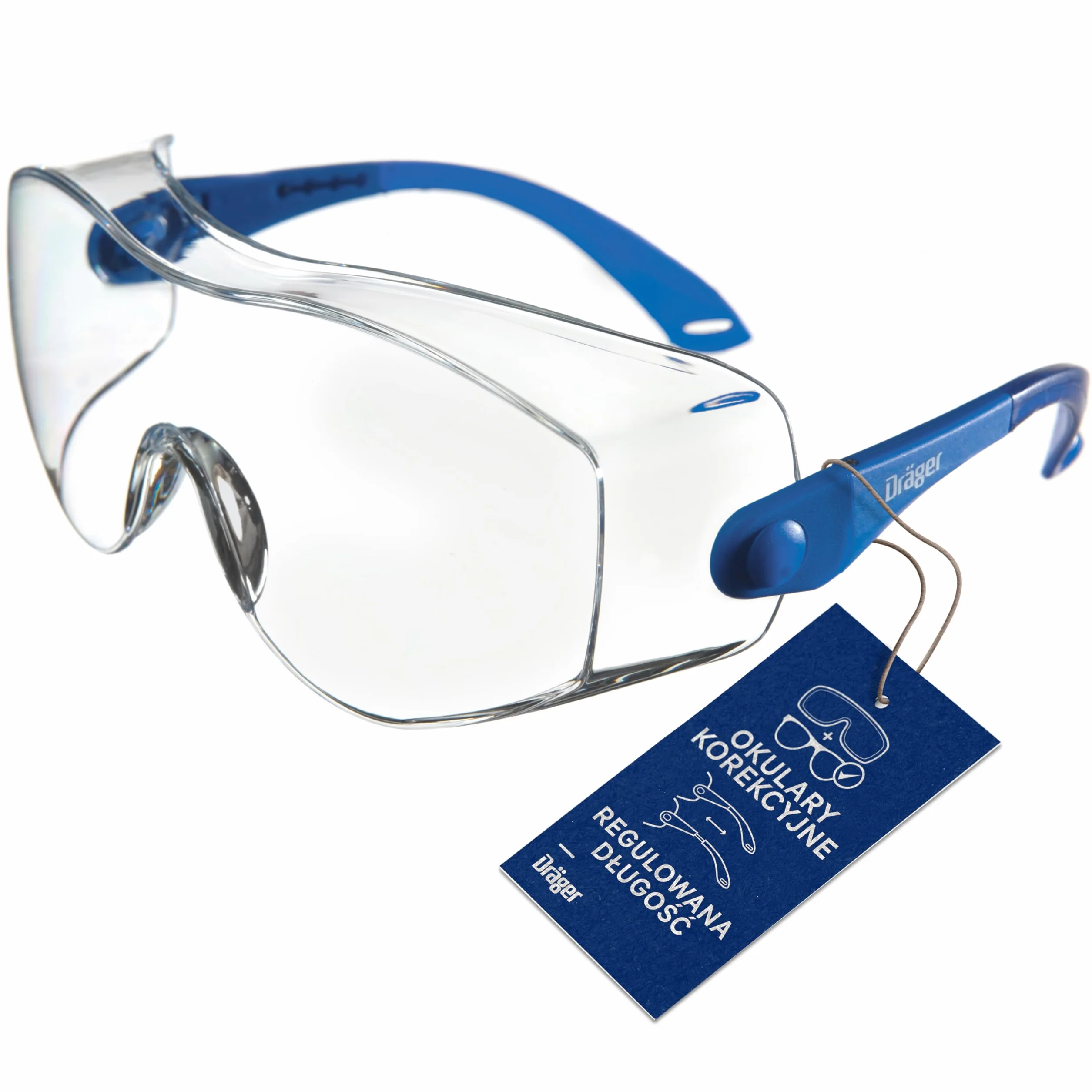 Dräger X-pect 8120 okulary ochronne, regulowane również dla osób noszących okulary, na plac budowy, laboratorium, do warsztatu i jazdy rowerem, lekkie, przezroczyste i odporne na zarysowania, 1 szt.