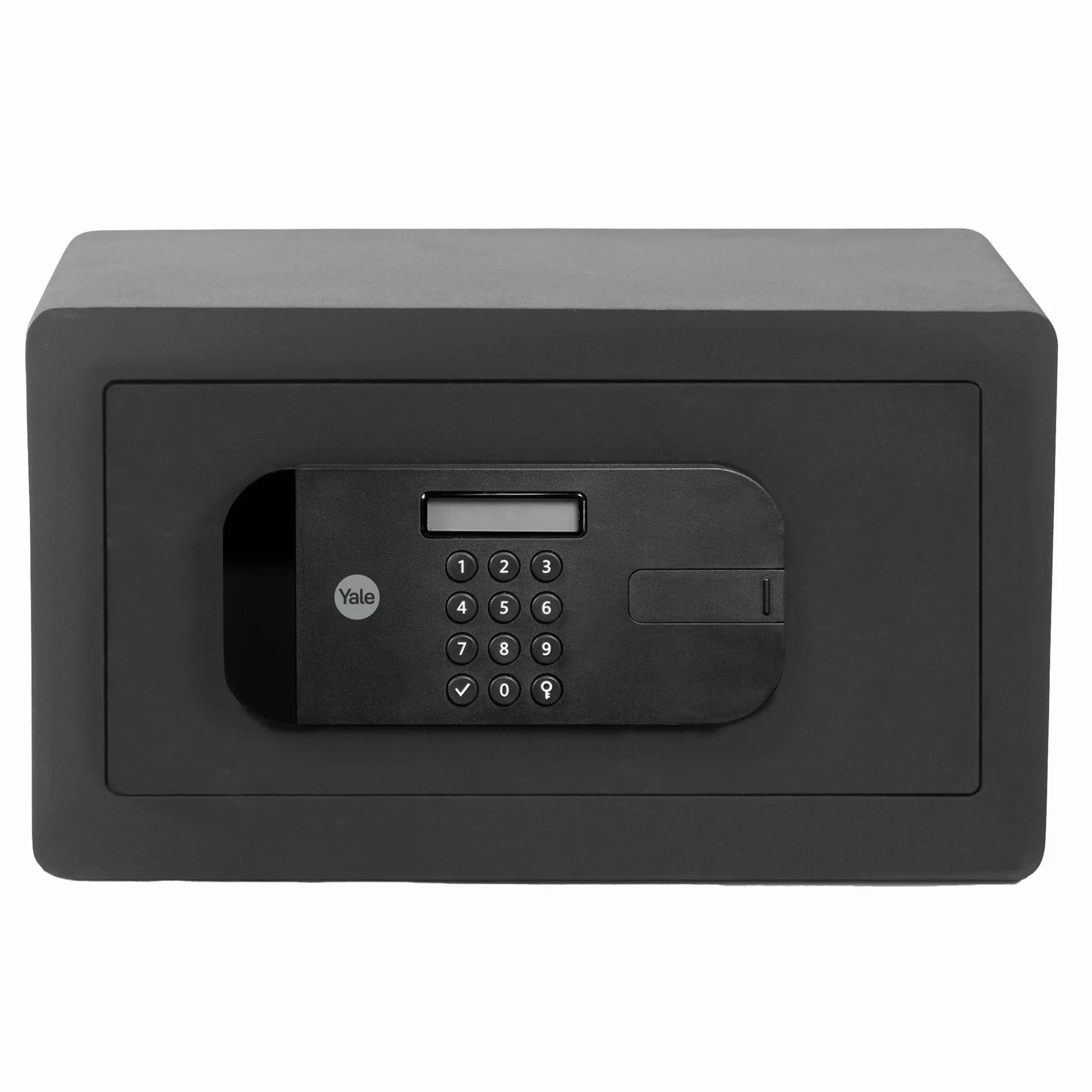 Yale YSEB/200/EB1 Sejf o Wysokim Poziomie Bezpieczeństwa Mały, Sejf Domowy i Biurowy, Wyświetlacz LCD, Wycinane Laserowo Drzwi, 35x20x20 cm (dł. x szer. x wys.), czarny