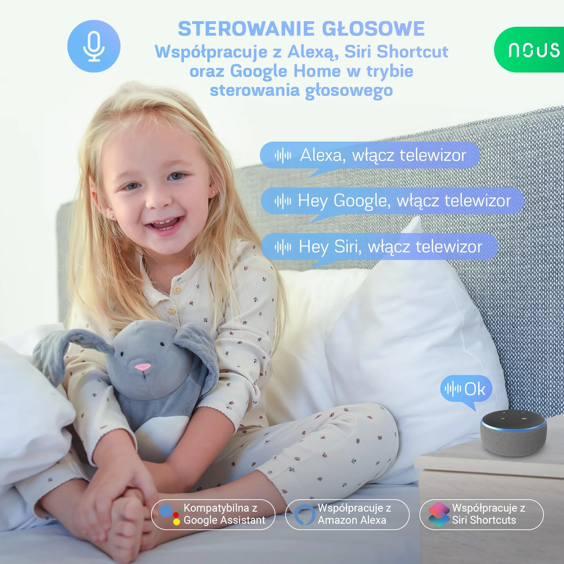 NOUS Matter Inteligentne Gniazdko WiFi z Pomiarem Zużycia Energii 16A 3840W, Kompatybilne z Alexa Google Home Tuya Apple Home, 4 szt.