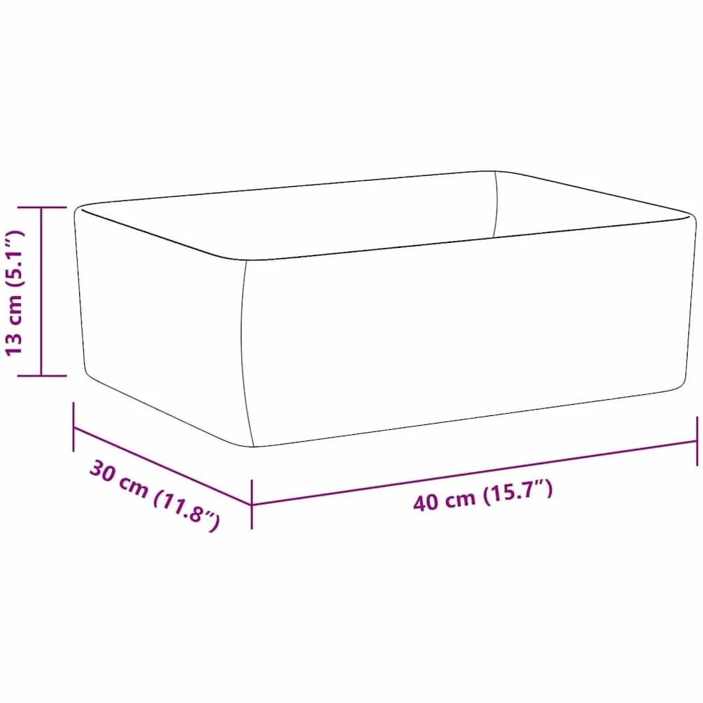 vidaXL Umywalka ceramiczna biała 40 x 30 x 13 cm