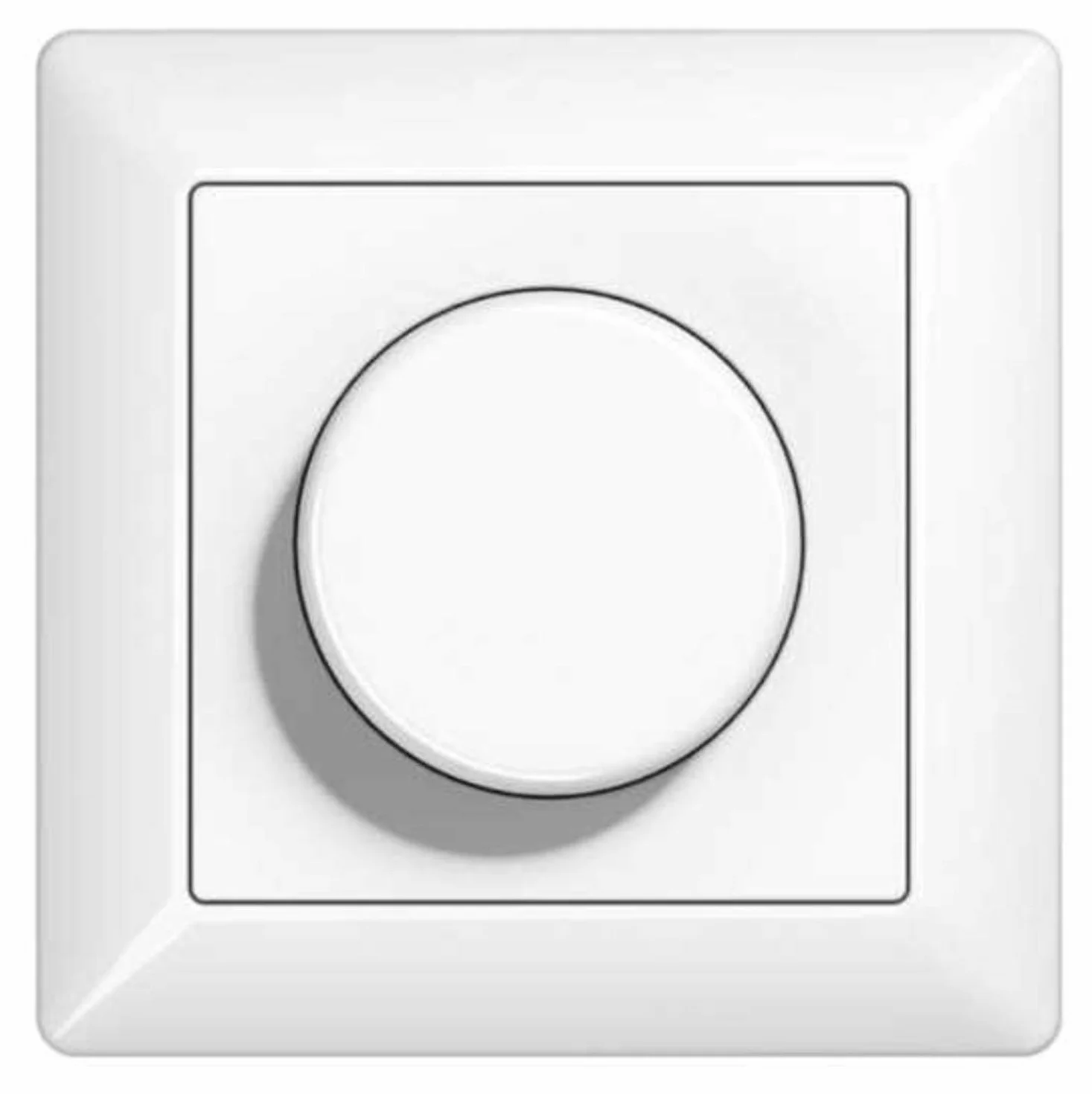 EBROM® kompletny zestaw ściemniacz obrotowy LED 1001 + Jung Frame AS581WW i tarcza ściemniacza A1540WW biel alpejska - podtynkowy ściemniacz LED - sekcja fazy, LED 5-150 W, ściemniane halogeny itp.
