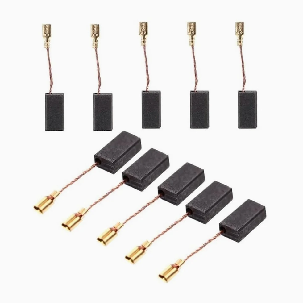 10 szt. szczotek węglowych 15 x 8 x 5 mm do młotka elektrycznego, wiertarki i szlifierki kątowej, trwałe, grafitowe, miedziane, wymienne szczotki do elektronarzędzi
