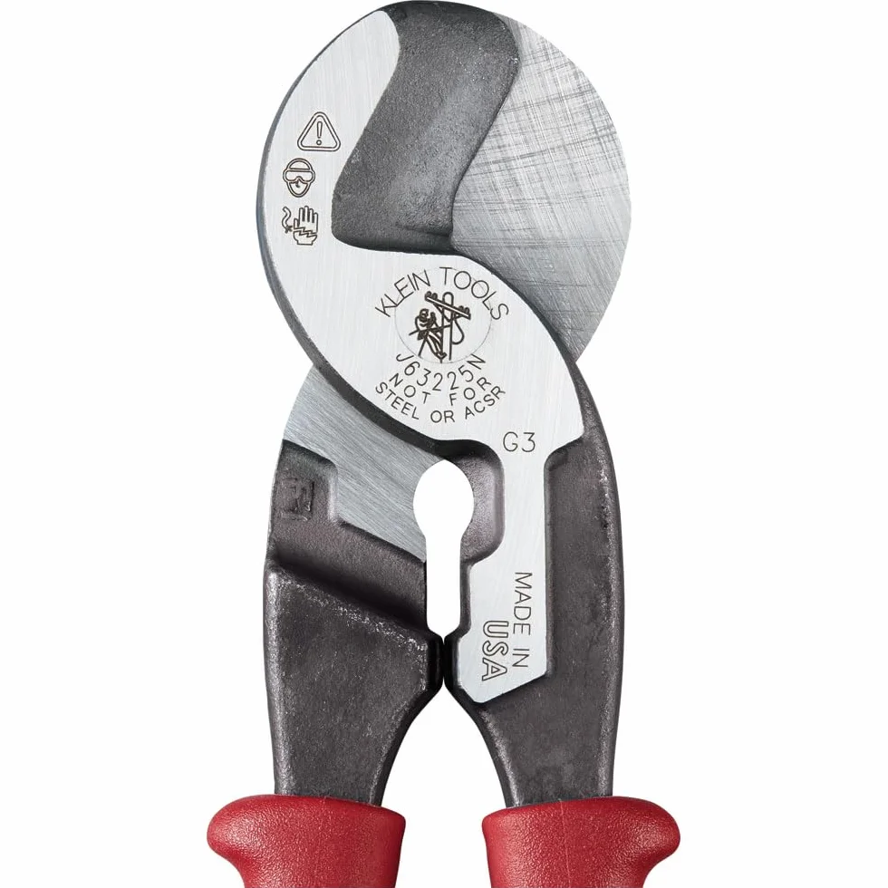 Klein Tools J63225N Journeyman Przecinak do kabli o wysokiej dźwigni i ściągacz do aluminium, miękkiej miedzi i kabli komunikacyjnych