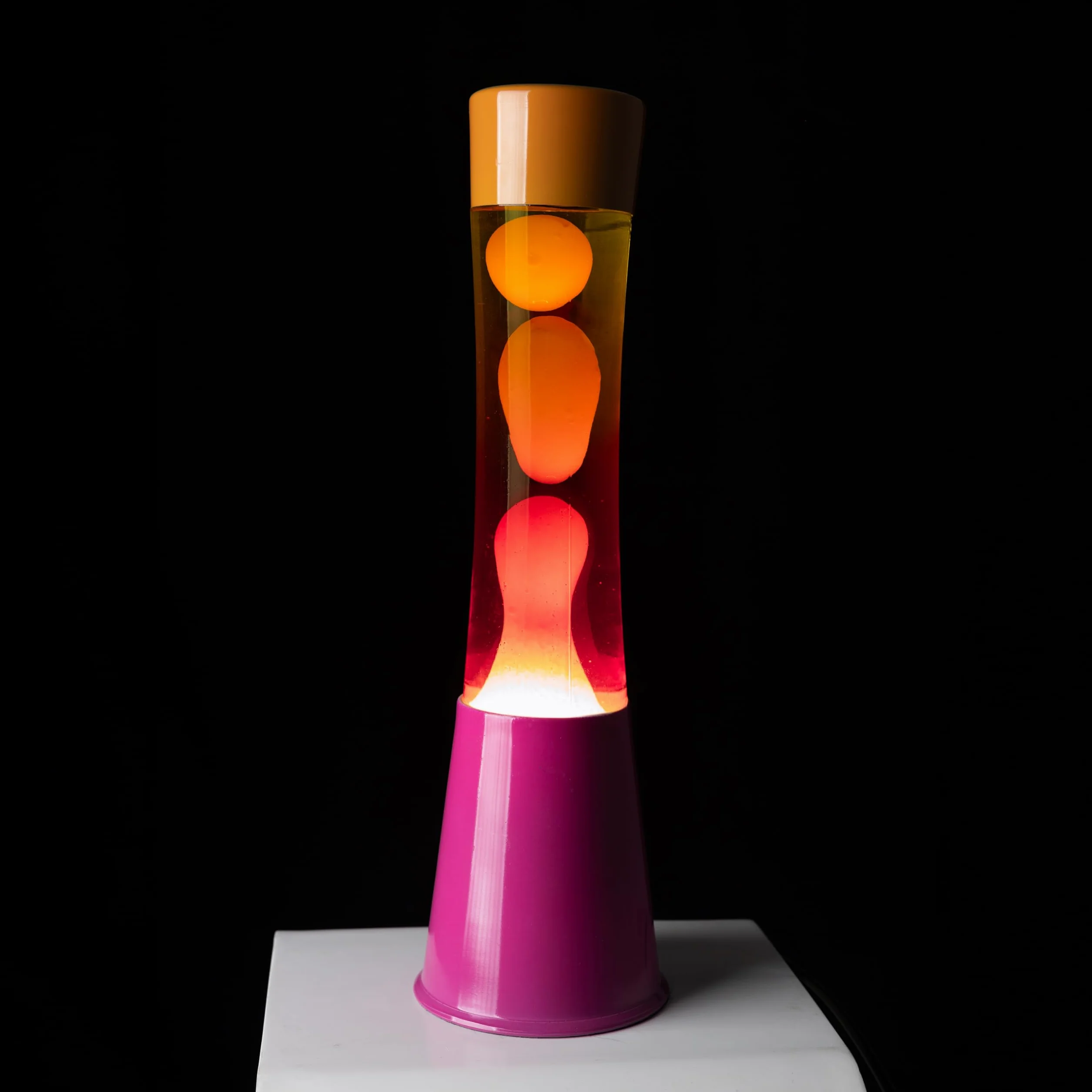 Fisura Lampa lawowa ombre różowo-pomarańczowa 11 cm x 11 cm x 39,5 cm z zapasową żarówką