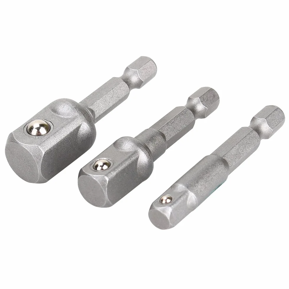 Zestaw kluczy nasadowych, adapter nasadowy do wiertarki Adapter wkrętarki udarowej 1/4" 3/8" 1/2", 3-częściowy zestaw wierteł nasadowych Bar ExSet, do wkrętarki akumulatorowej klucza nasadowego