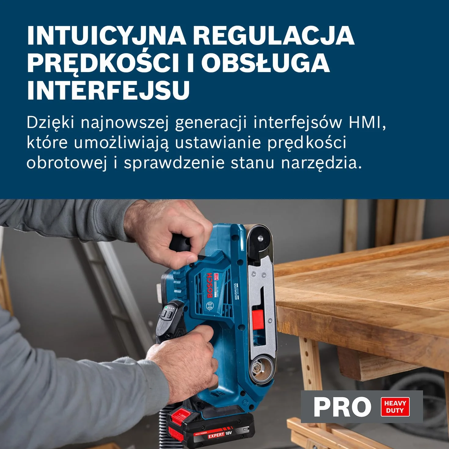 Bosch PRO 18V System Akumulatorowa szlifierka taśmowa GBS18V-75 (taśma o ziarnistości 80, worek na pył)