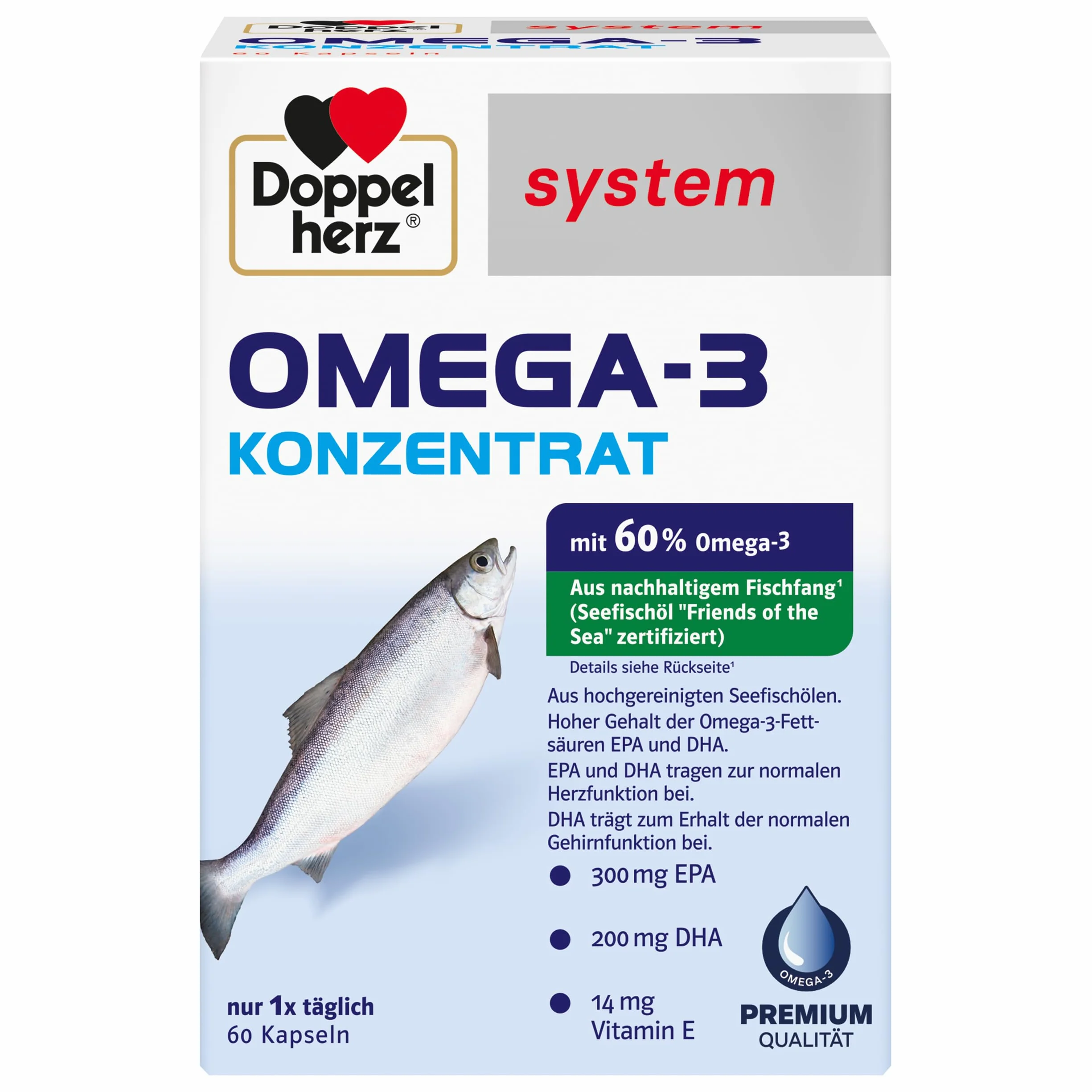 Doppelherz system OMEGA-3 KONZENTRAT, 60 kapsułki