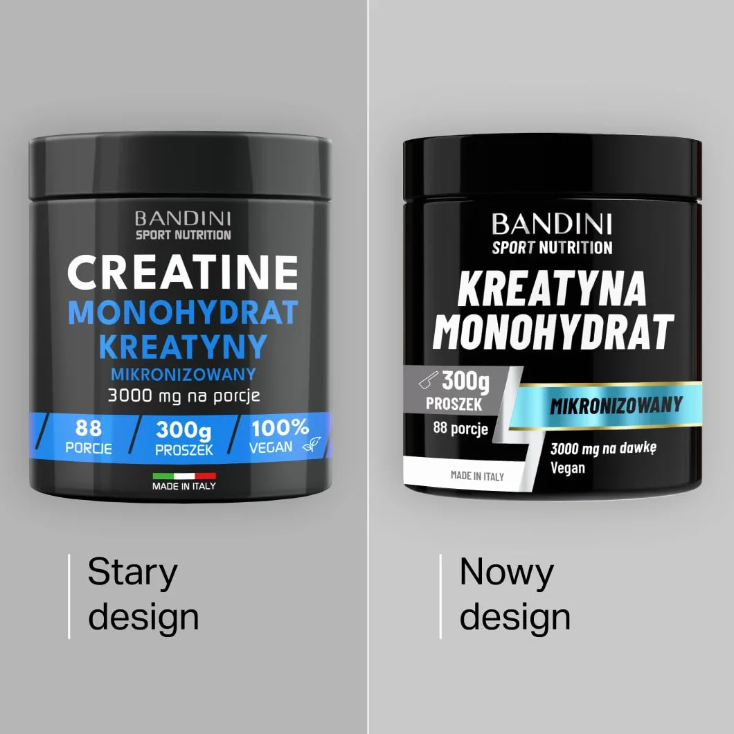 Bandini® Monohydrat Kreatyny 300 g w 100% czystym proszku - Suplement do treningu, sportu, na siłownię i przed treningiem - Zawiera urządzenie pomiarowe - Wegańskie - Na bazie Monohydratu Kreatyny