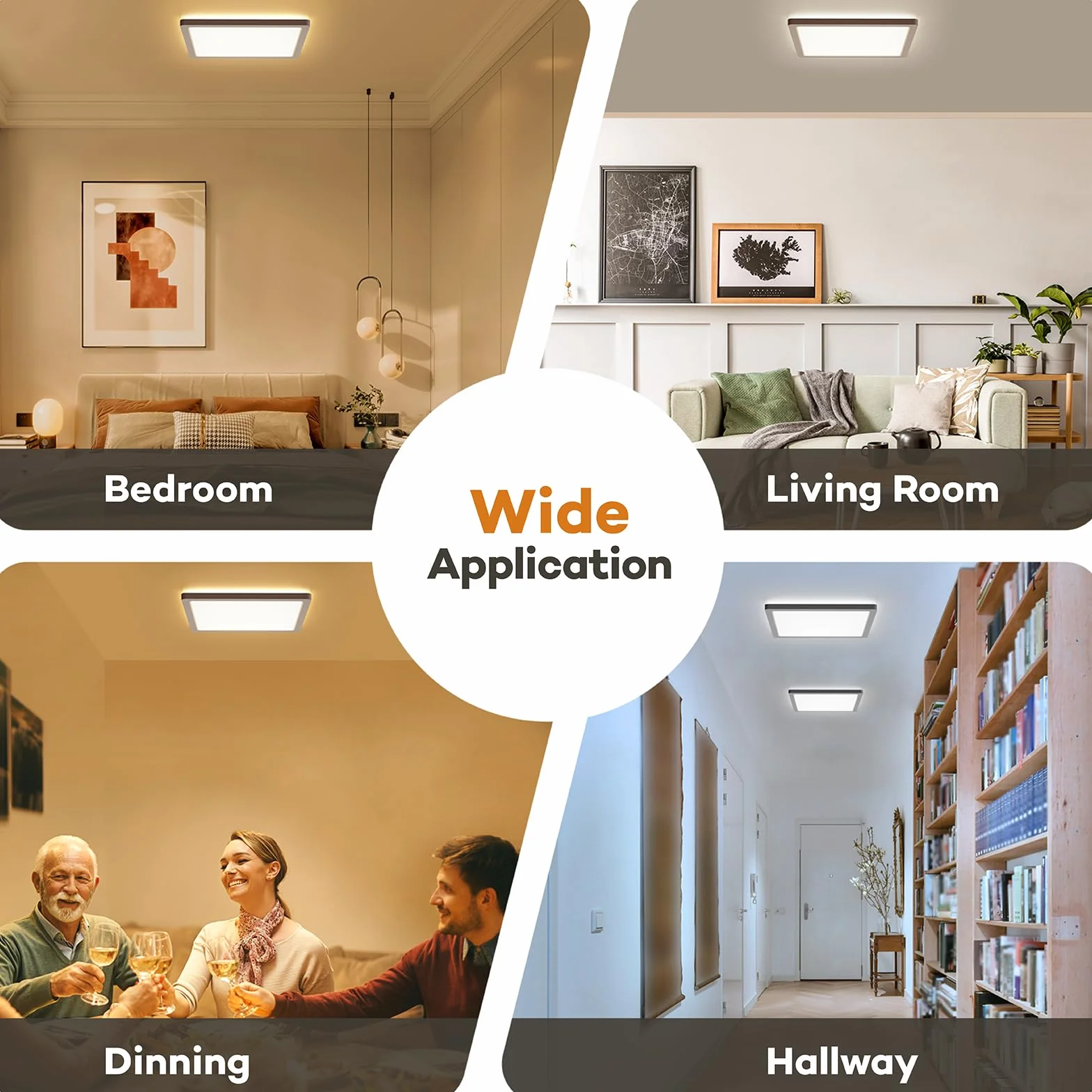 BLNAN LED Sufitowa Lampa, 18W Płaska Lampa Sufitowa Ciepła Neutralna Chłodna Biel 3000K/4000K/5000K, Panel z Podświetleniem, 1800lm do Korytarza, Sypialni, Kuchni, Łazienki, Balkonu, Piętra 22cm