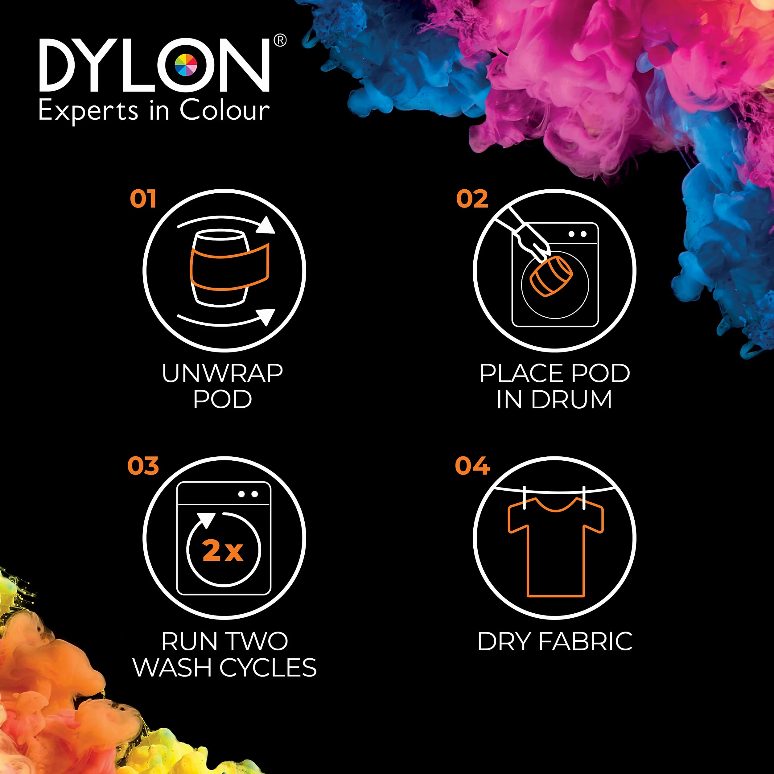 Dylon Machine dye pod, Passion Pink, 350 g
