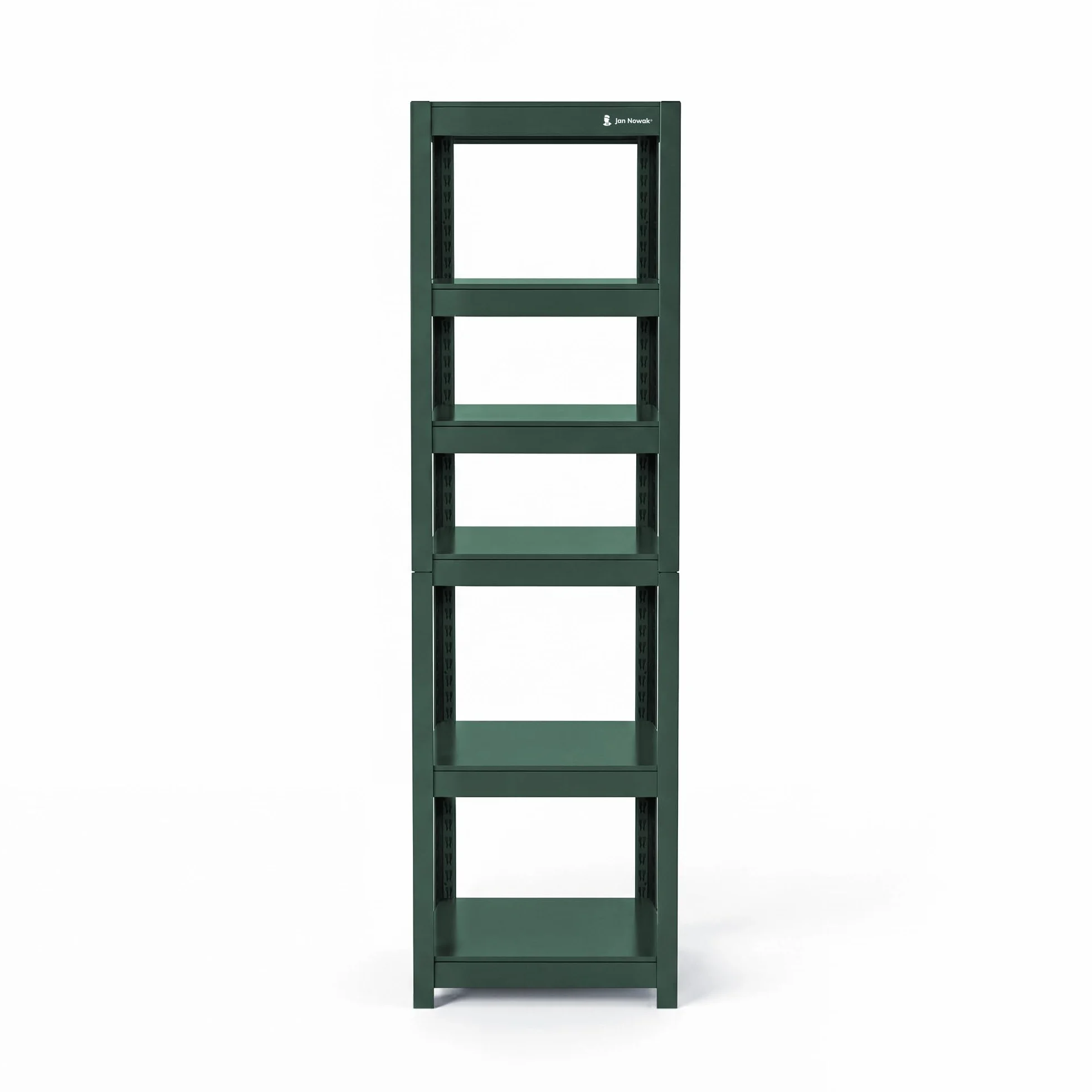Jan Nowak Metalowy wąski 6 półek regulowanych 50 kg do półki, oszczędność miejsca, warsztat garażowy, magazyn, wytrzymała stal system wtykowy, 200 x 60 x 40 cm