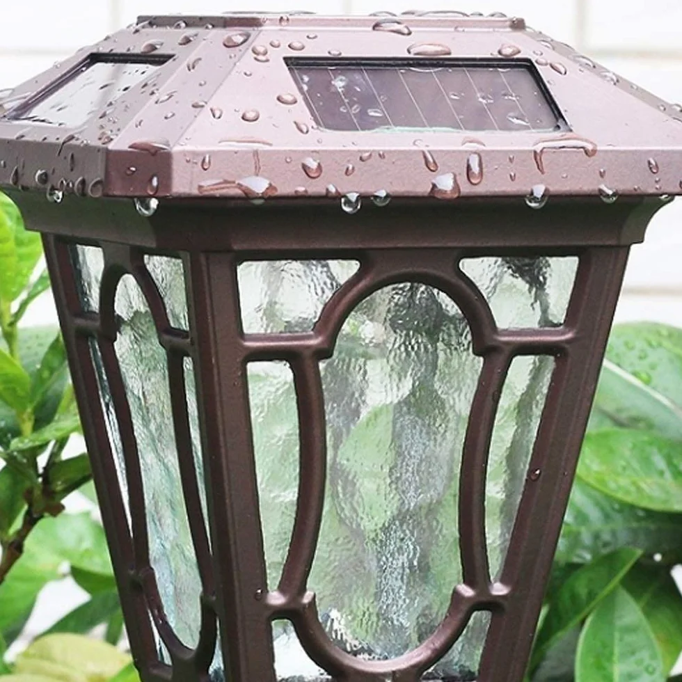 Światła słupkowe zewnętrzne oświetlenie ogrodowe oświetlenie tarasu vintage kolumna solarna reflektor wodoodporna ściana ogrodowa zewnętrzna LED jasne oświetlenie ścienne europejski ogród