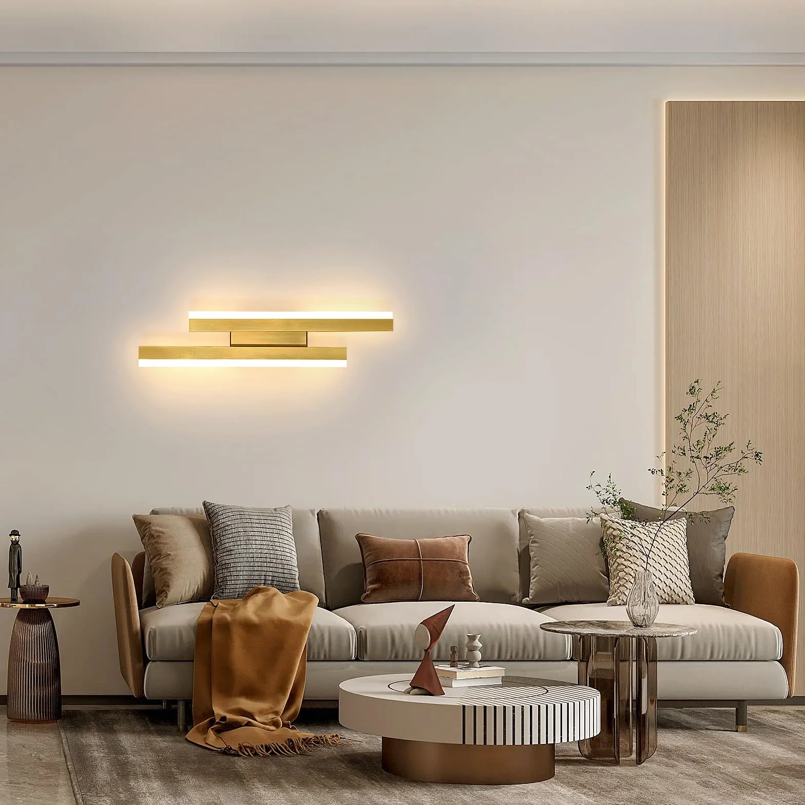 Comely Wewnętrzny Kinkiet LED, Złota Nowoczesna Lampa Ścienna, 16W Oprawa Ścienna Do Sypialni, Salonu, Hotelu, Schodów, Ciepła Biel 3000K