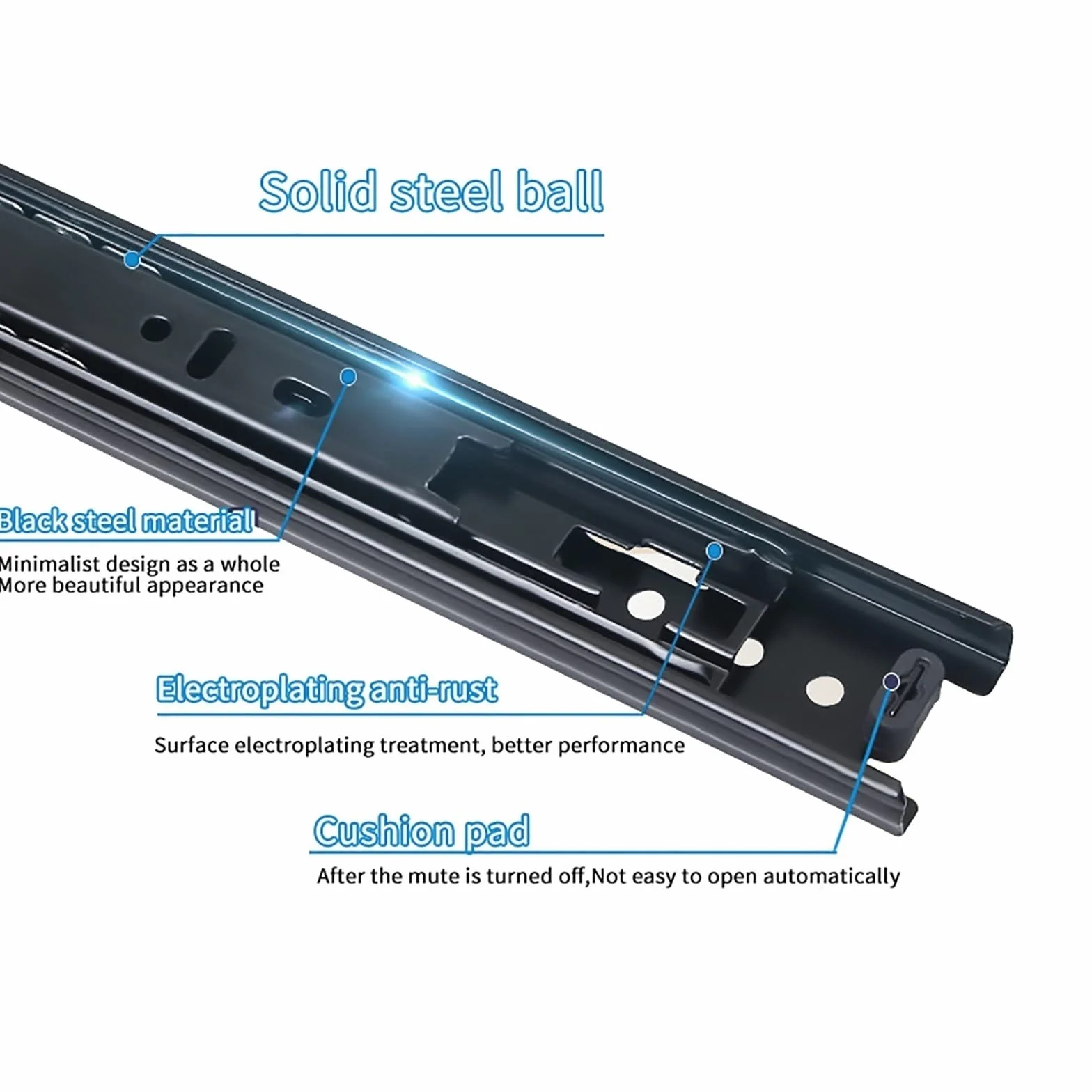 Wytrzymałe prowadnice do szuflad z łożyskami kulkowymi – 150 mm / 6 metalowych stalowych prowadnic do pełnego wysuszenia, nośność 45 kg, idealne do kuchni, biura, przesuwnych szuflad na klawiaturę