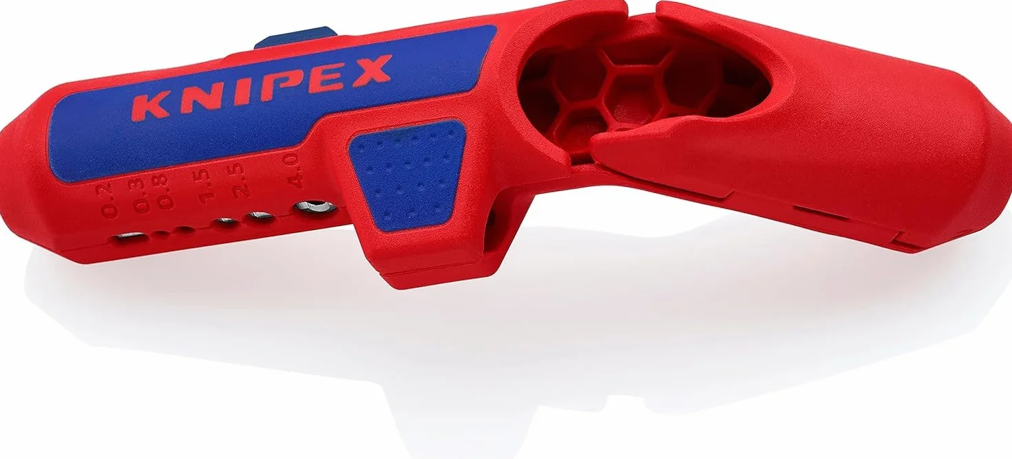 KNIPEX ErgoStrip Uniwersalne narzędzie do ściągania izolacji wersja dla osób praworęcznych w blister 135 mm, 16 95 01 SB