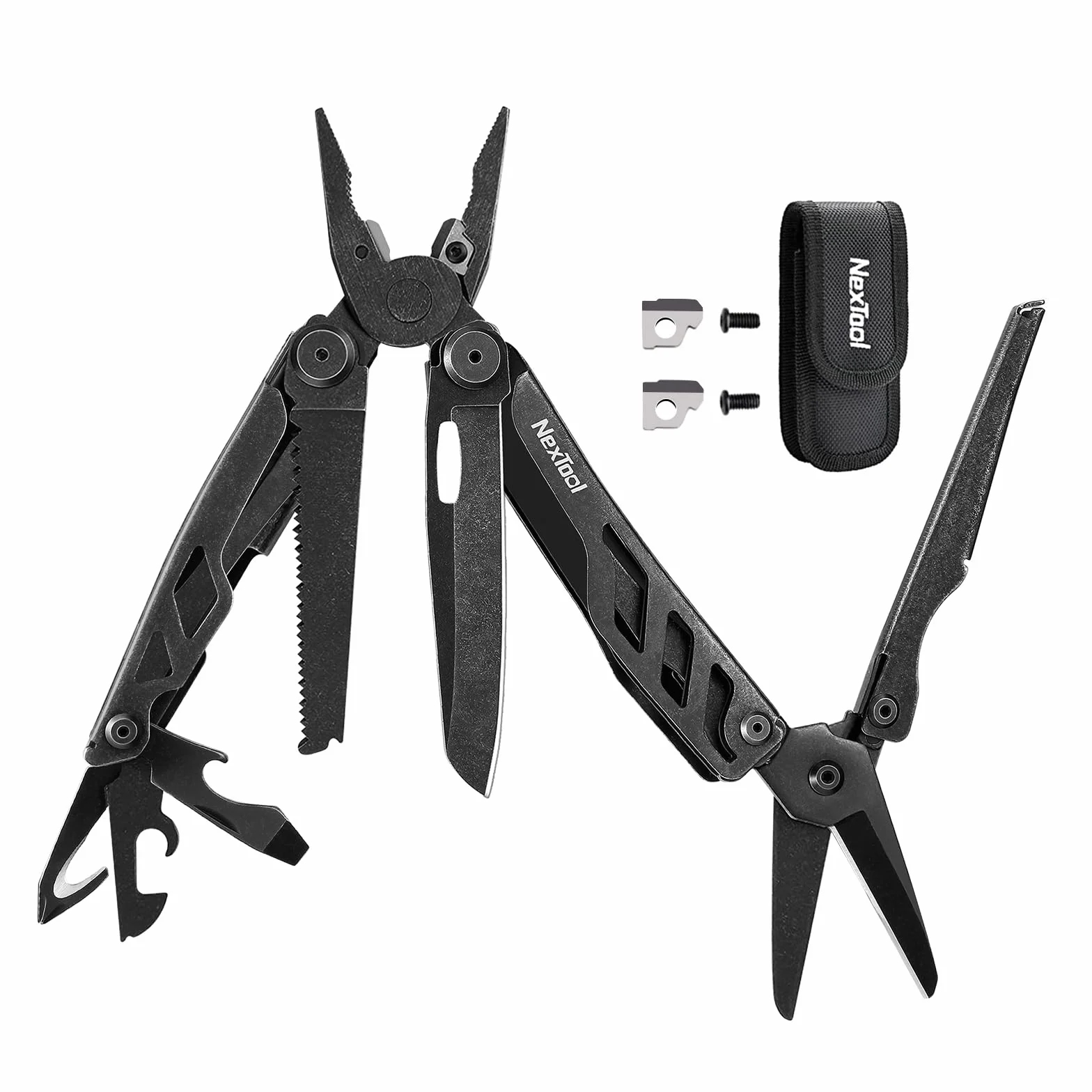 NexTool Flagship Pro narzędzie wielofunkcyjne 16 w 1, składane szczypce ze stali nierdzewnej, nóż kieszonkowy z otwieraczem do butelek/puszek, nożyczkami, nożem i piłą, na kemping, do naprawy, jako