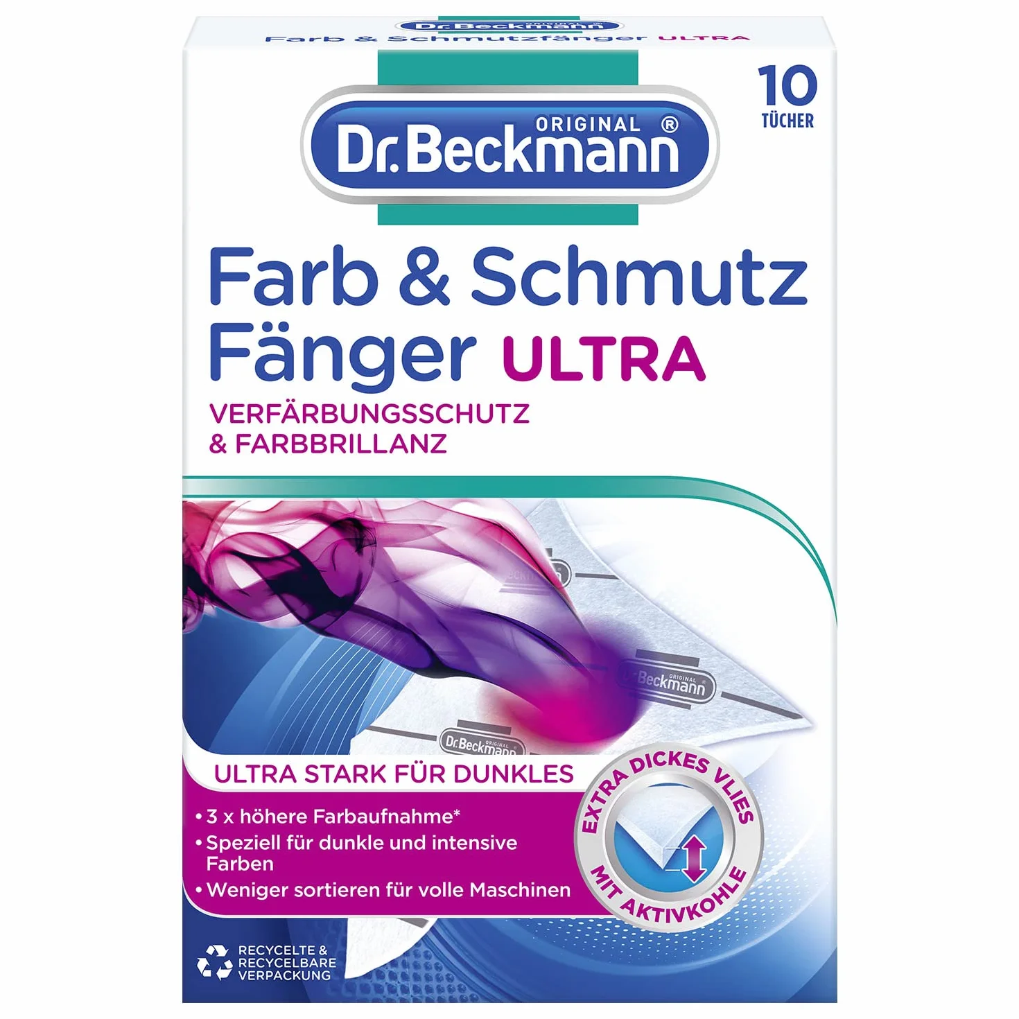 Dr. Beckmann Ultra Chusteczki Zapobiegające Farbowaniu, 10 Sztuk
