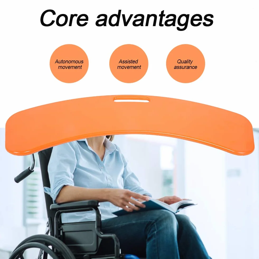 Przesuwana tablica transferowa, dla osób starszych, pomarańczowa na wózek inwalidzki