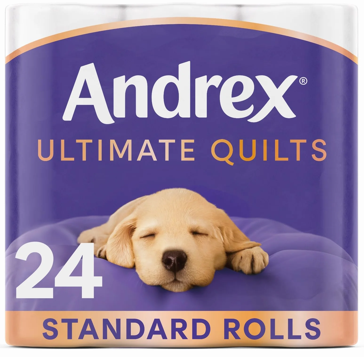 Andrex Pikowany papier toaletowy Supreme Quilts – pakiet papieru toaletowego – o 25% grubszy niż wcześniej, aby zapewnić najwyższy komfort pikowania z unikalną teksturą kieszeni powietrznej, 24