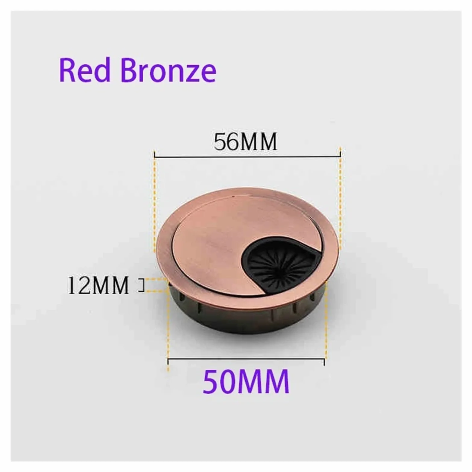 1/2/4/8 szt. blacha na biurko ze stopu cynku 50/53/60/80 mm osłona na kabel do organizera (50 mm czerwony brąz, 4 szt.)