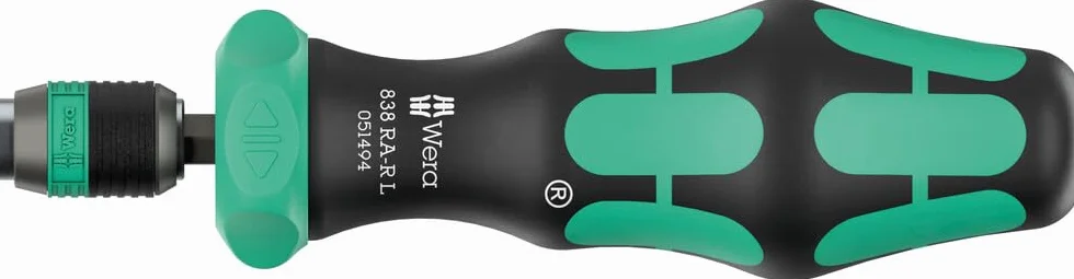 Rękojeść z uchwytem do bitów 838 RA-R L, z funkcją grzechotki, 1/4", 1/4" x 140 mm