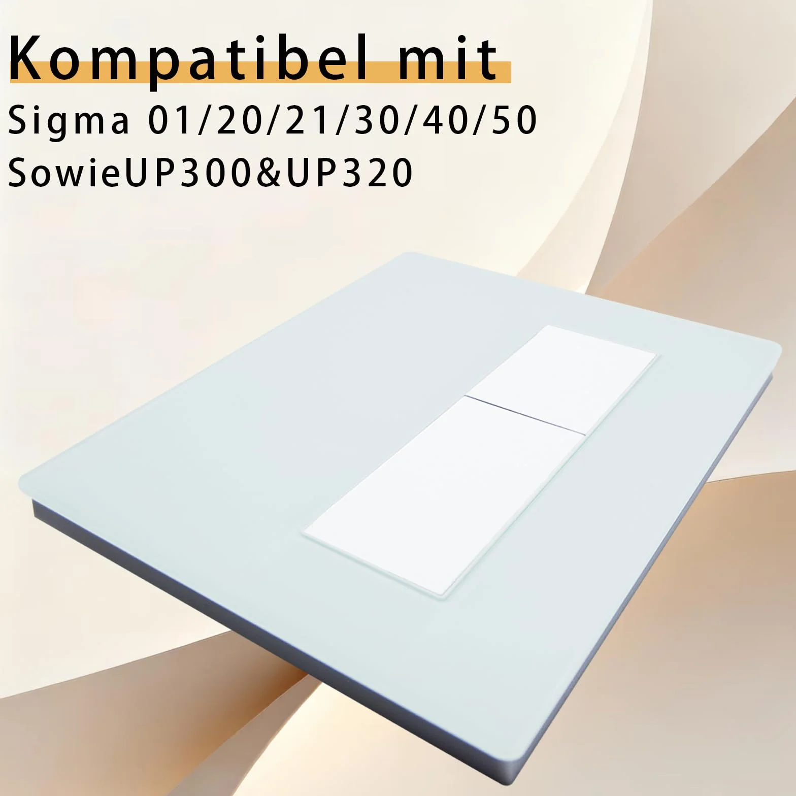 Empyreal Panel Przycisków WC, kompatybilny z Geberit Sigma 01/20/30, UP300 i UP320, podwójne spłukiwanie, 245×164 mm, z zestawem dźwigni i ramą. (biały)