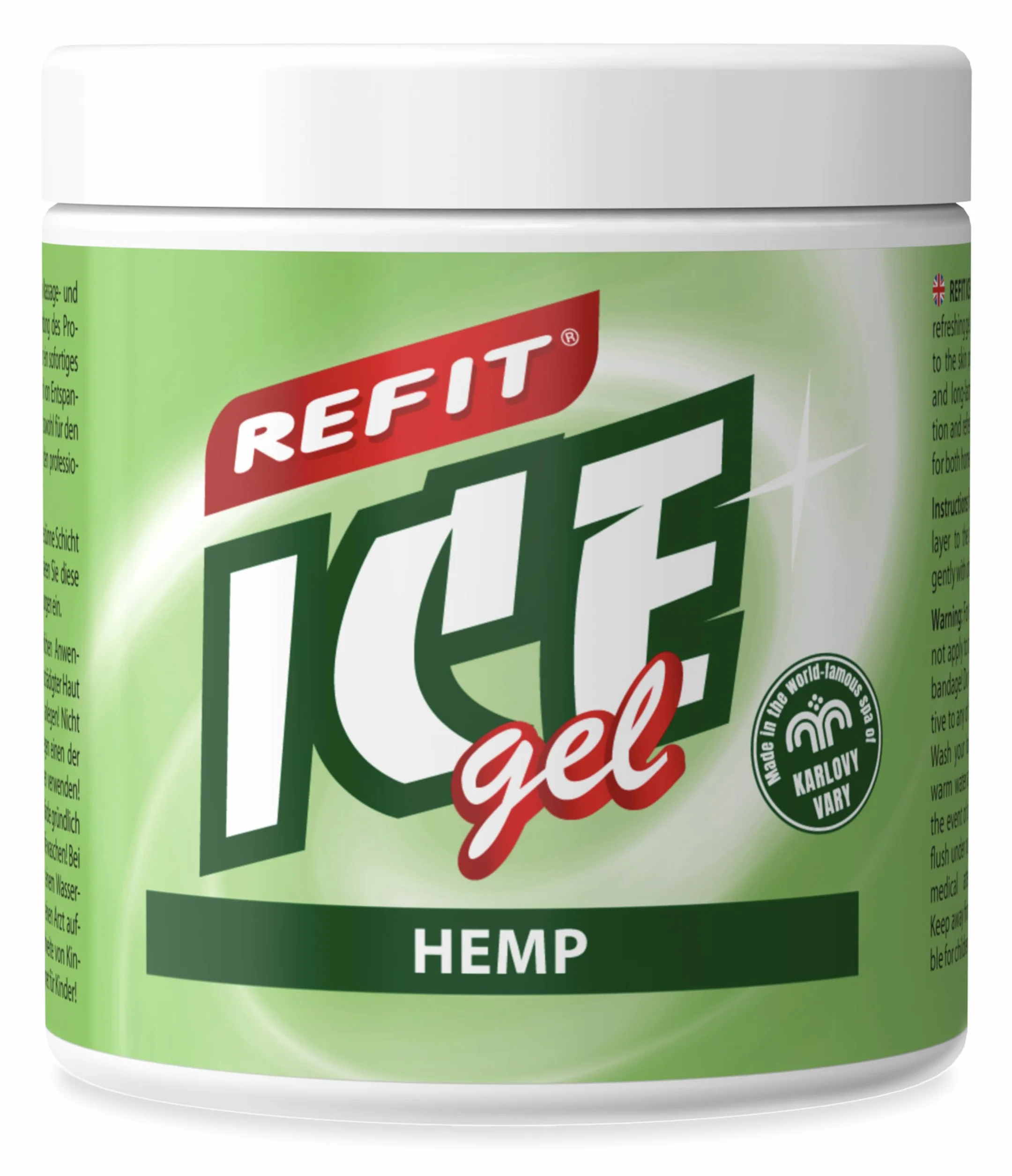 REFIT® Ice Gel z Konopi 230 ml – Orzeźwiający Żel Chłodzący do Masażu Mięśni i Pleców