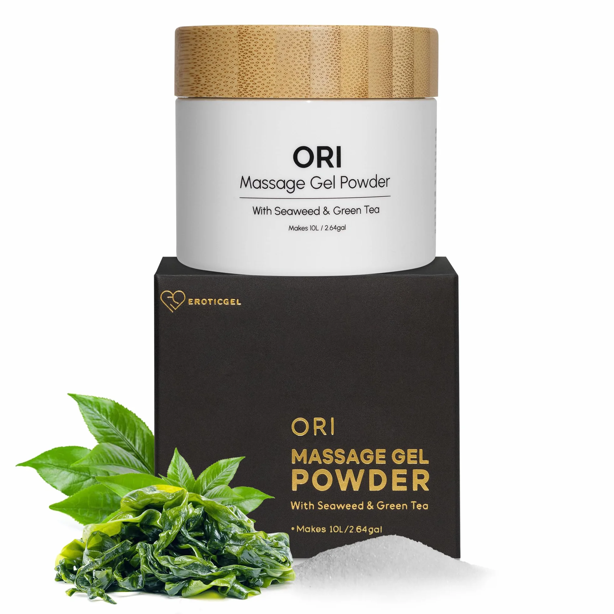 Erotic Massage Gel Powder 100g z wodorostów i zielonej herbaty - Wyprodukowano w Japonii