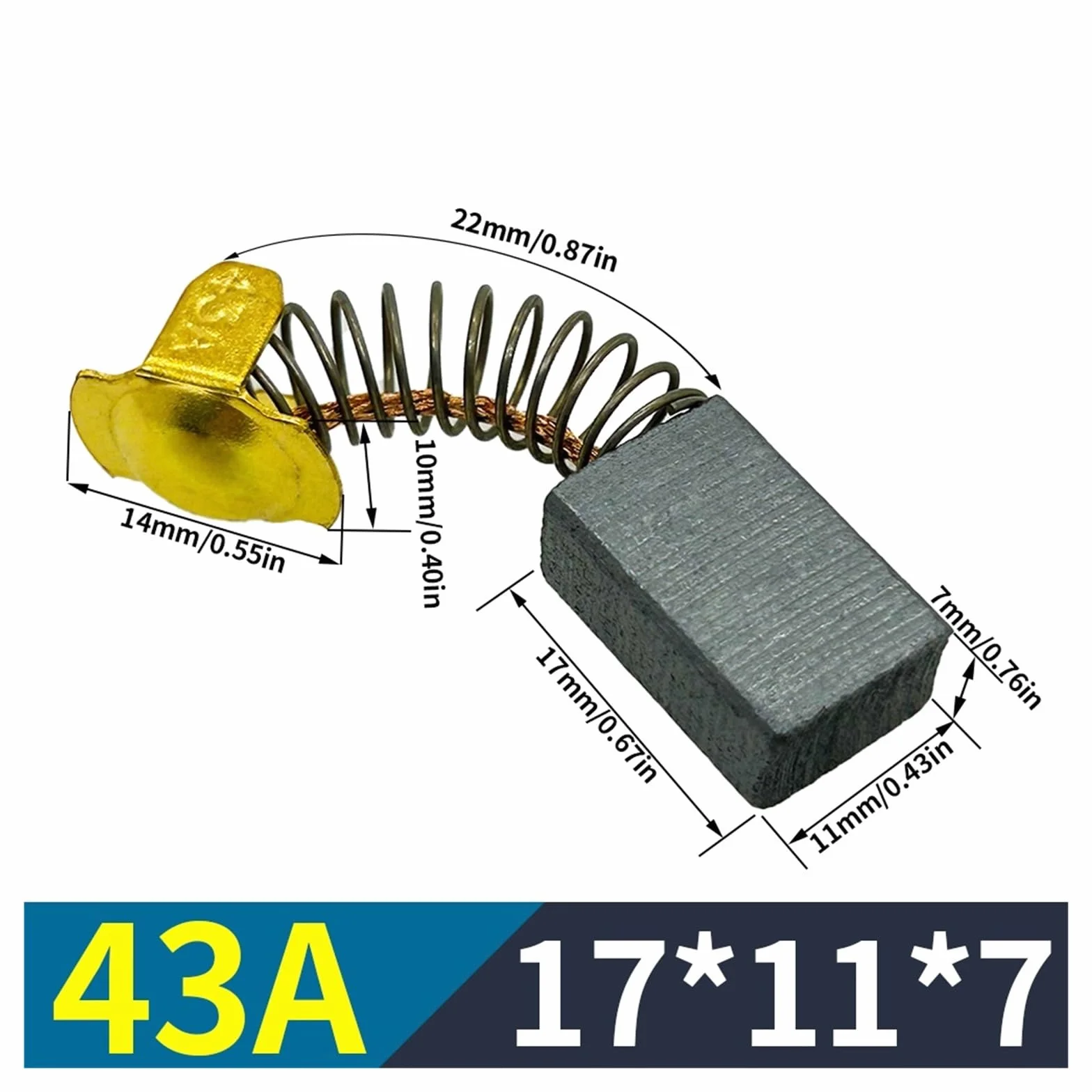 20 sztuk 17 x 11 x 7 mm beziskrzące szczotki węglowe do elektronarzędzi