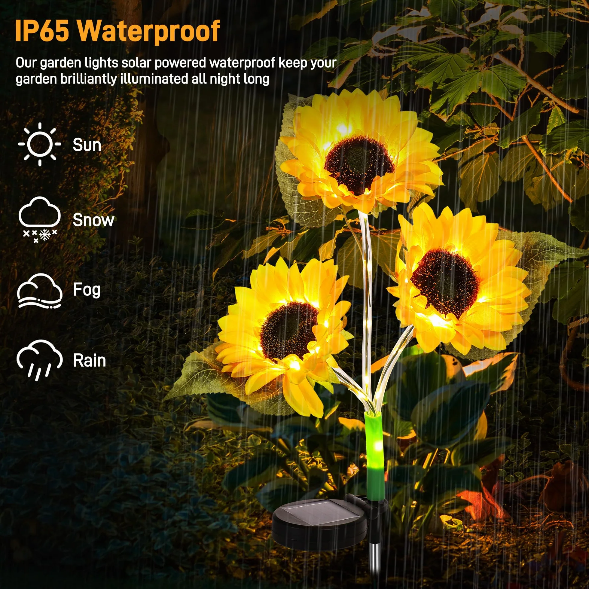 Starvortex 2-Pack światła solarne do ogrodu na zewnątrz, wodoodporne światło solarne do ogrodu, akcesoria ogrodowe z 60 LED, dekoracyjne światła solarne na ścieżki, trawnik, balkony, imprezy
