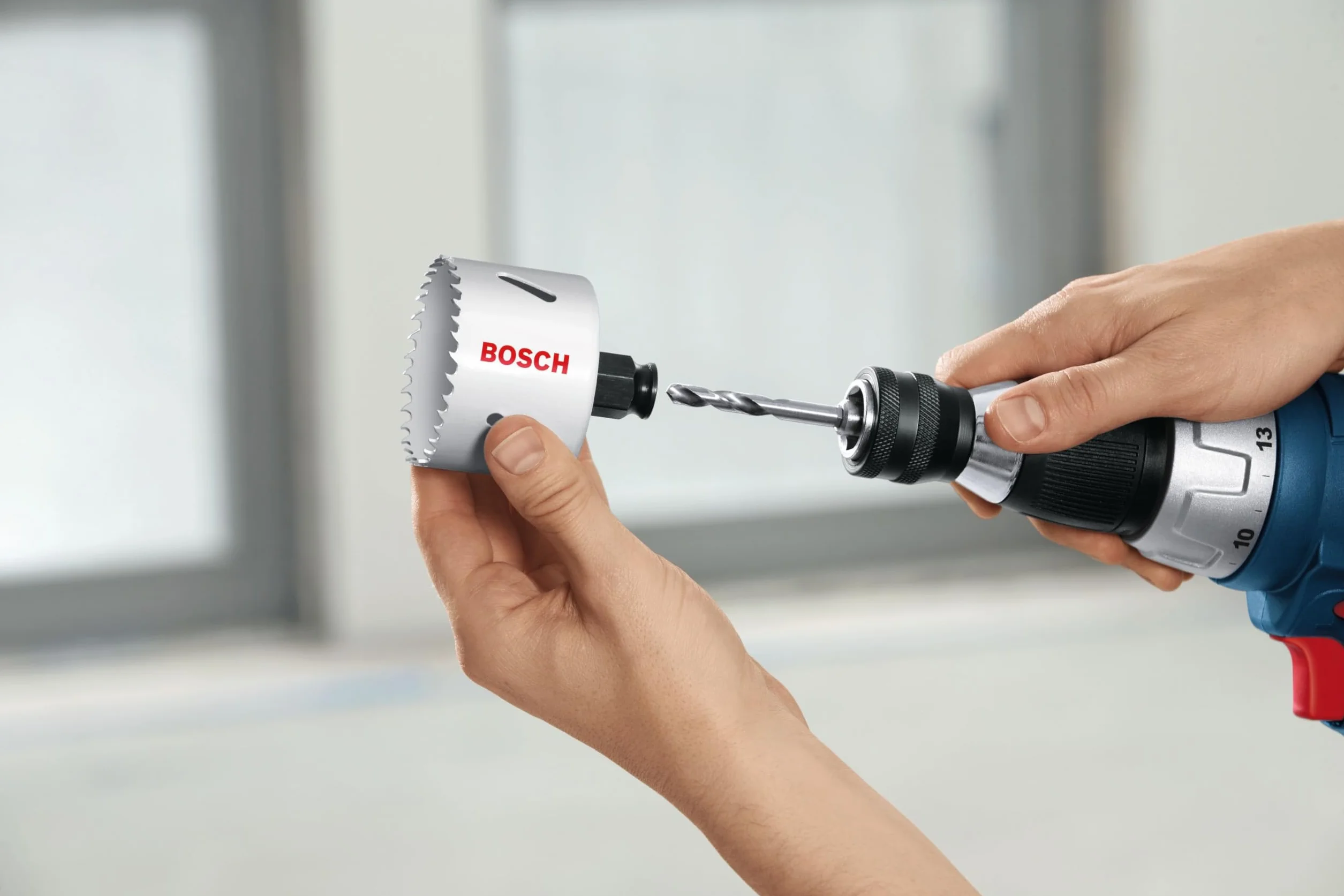 Bosch Power Change Trzonek Sześciokatny do Otwornic, Niebieski/Stalowy, 3/8 cala (9,5 mm)