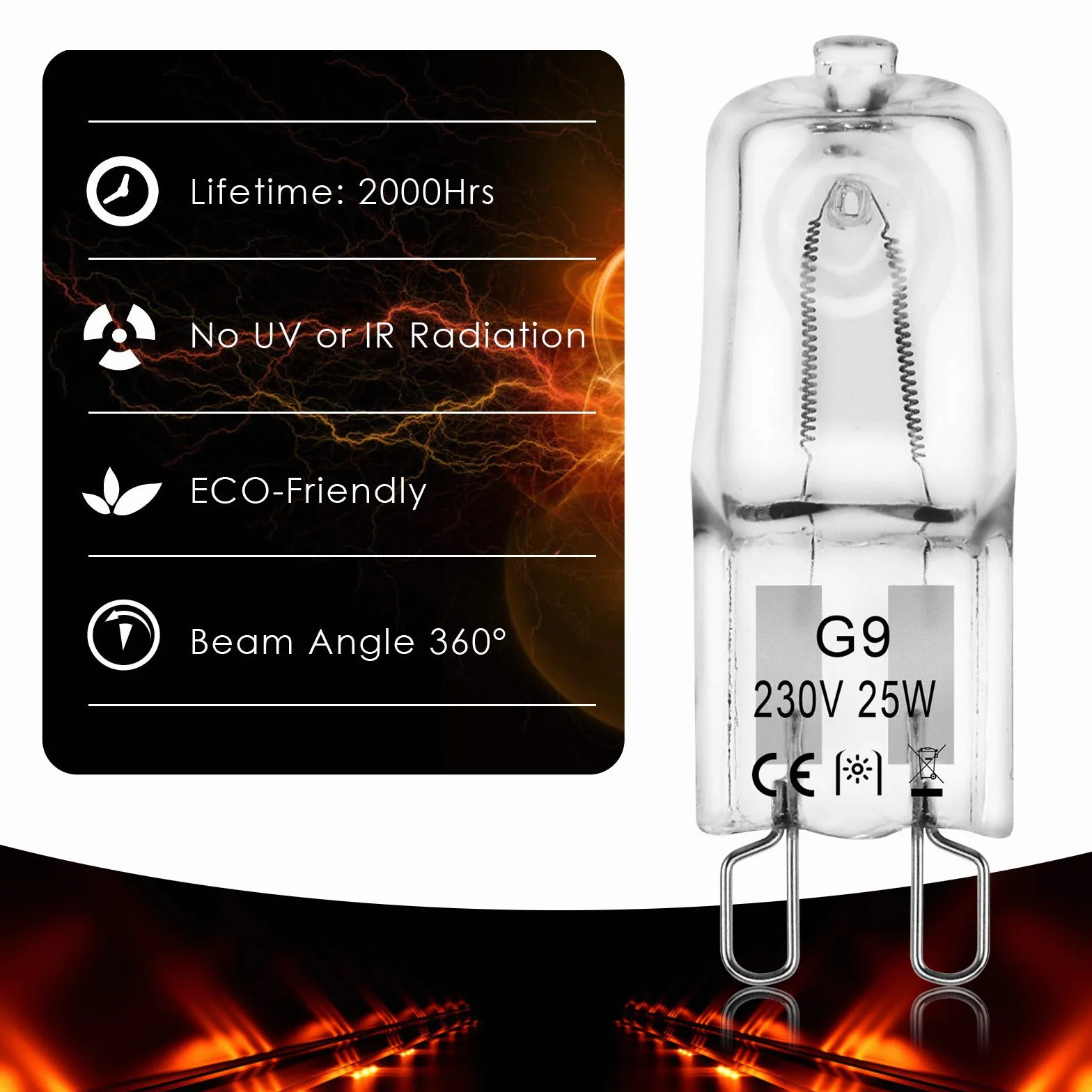 BROTOU Zestaw 4 żarówek halogenowych G9, G9, 25 W, 230 V, 2800 K, ściemniane, halogenowe żarówki do piekarnika, mikrofalówki, kuchenki sufitowej (4-25 W)