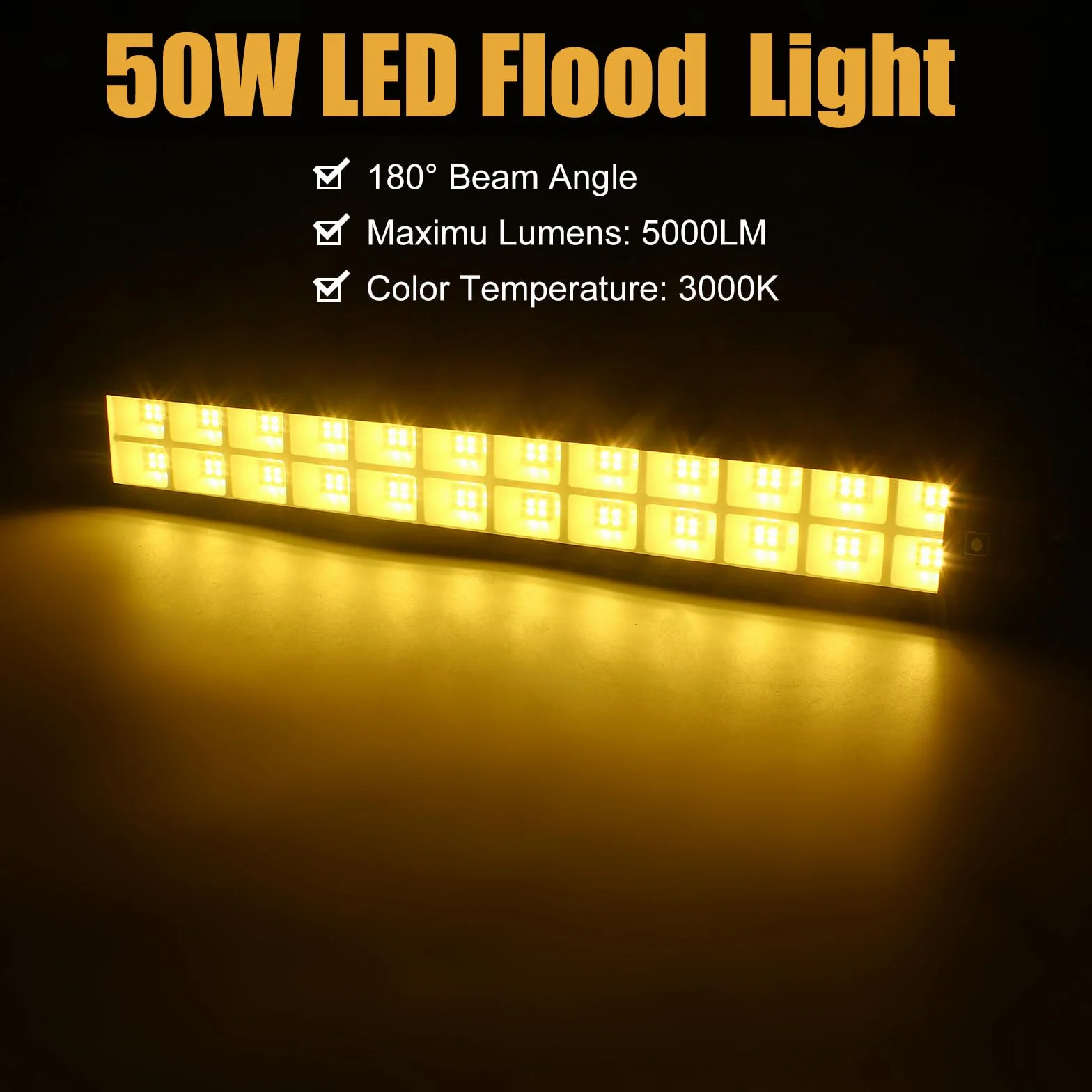 Reflektor LED 50W, Indmird 50000LM Super jasne światło LED Wallwasher 3000K Ciepła biel Reflektor LED IP66 Wodoodporny reflektor zewnętrzny Reflektor LED do dziedzińców ogrodowych Korytarze Drzwi