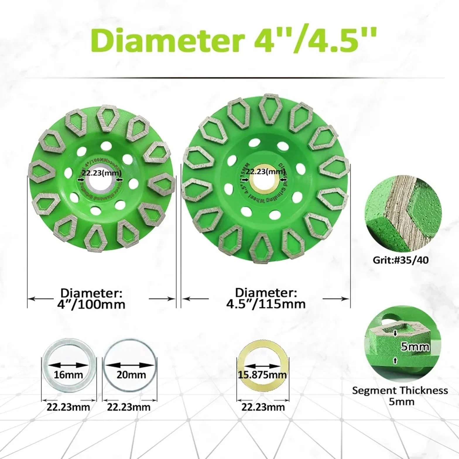Diamentowa tarcza garnkowa 100 mm, 115 mm, 1 szt. (2 szt., 100 mm)