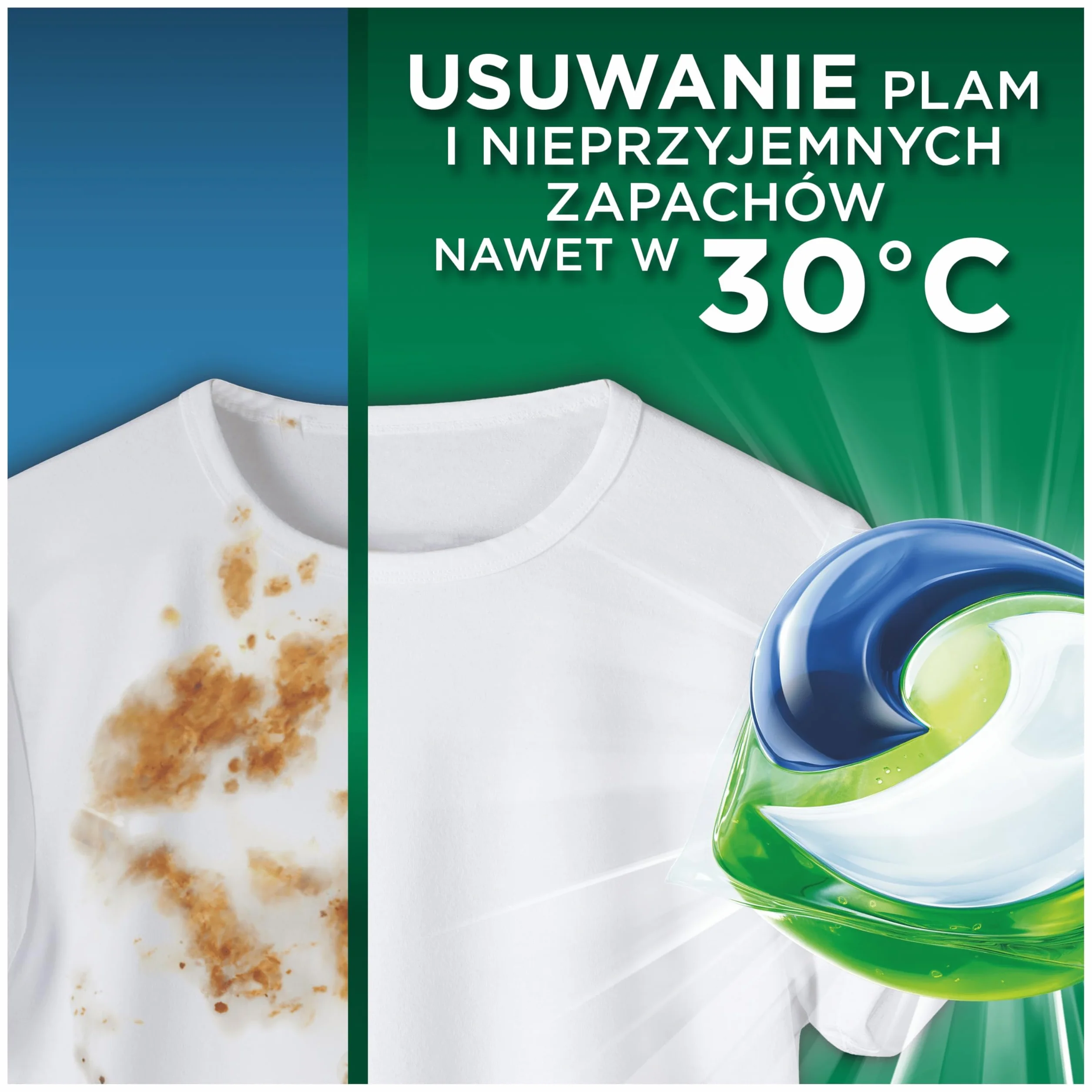 Ariel Allin1 PODS Kapsułki Kapsułki do prania ze środkiem piorącym w płynie, 50 prań, Usuwają zabrudzenia oraz nieprzyjemne zapachy w temperaturze 30°C i szybko rozpuszczają się nawet w zimnej wodzie