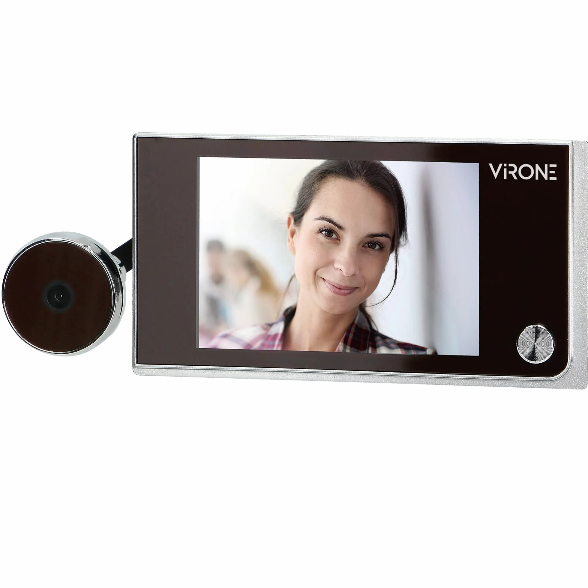 VIRONE DV-1 Elektroniczny Wizjer do Drzwi LCD 3,5" Szerokokątny Obiektyw Bateryjny Srebrny