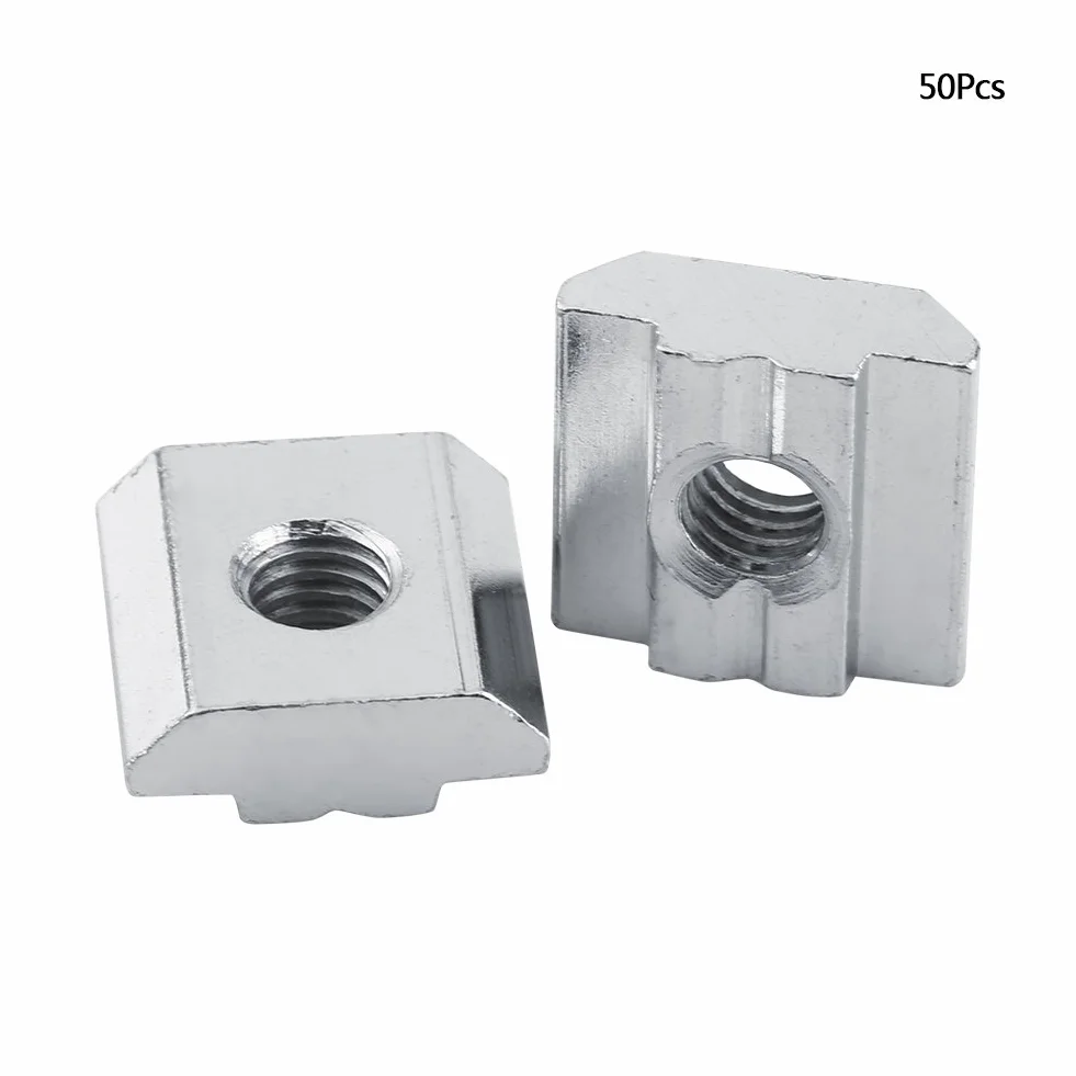50 Szt. Nakrętek T, 2020/3030 Seria T Nakrętka z Rowkiem Nakrętka z łbem Młotkowym Nakrętka ze Stali Węglowej do Profilu Aluminiowego(European standard 30 type-M5)