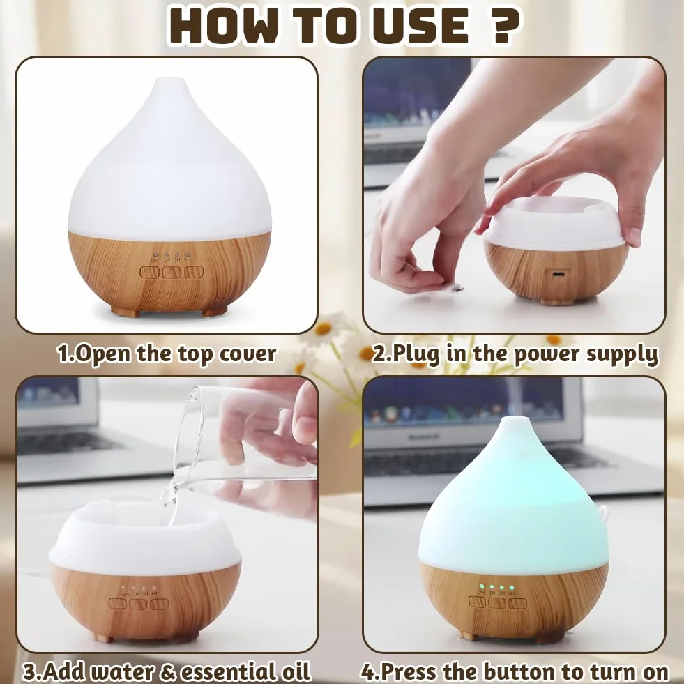 Flintronic dyfuzor zapachowy ultradźwiękowy 100 ml z 7-kolorowym oświetleniem LED