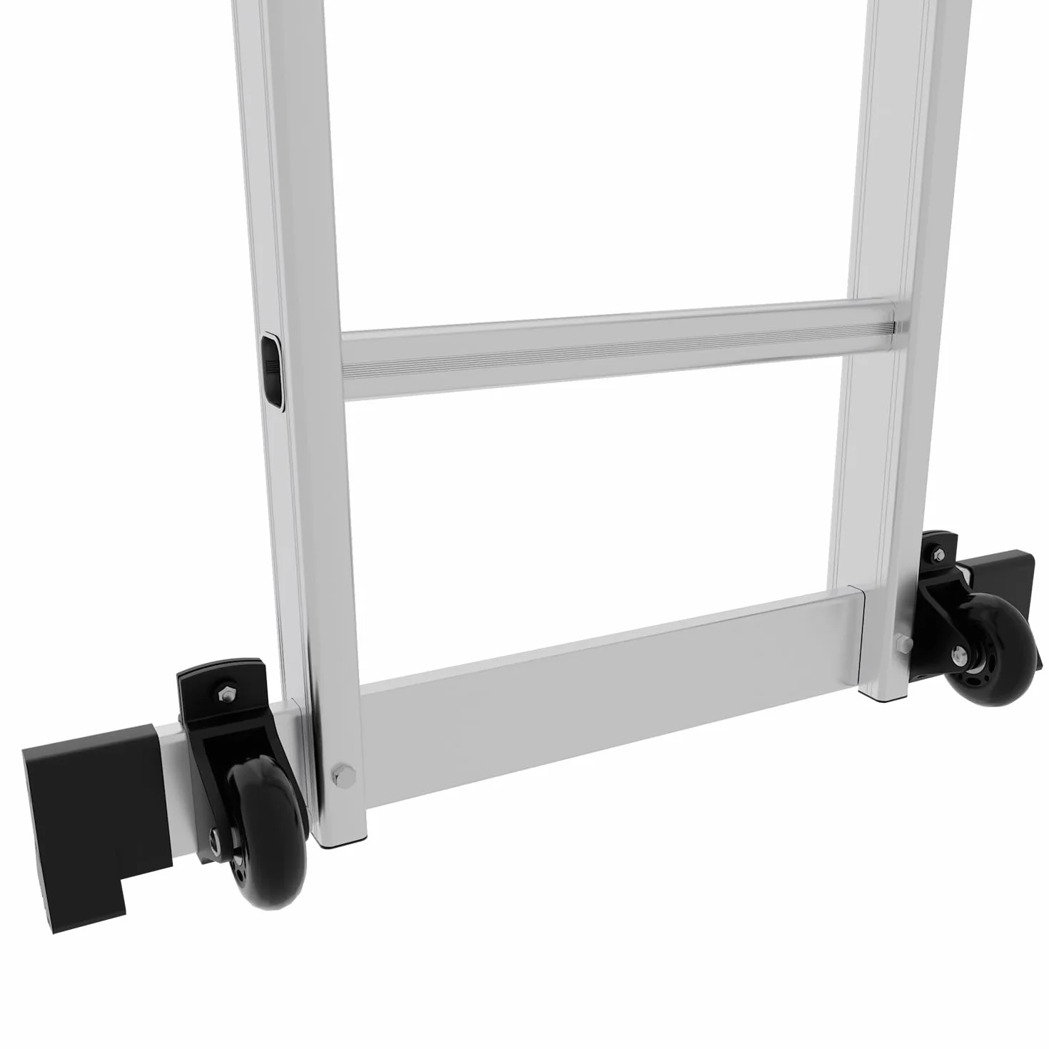 Sonnewelt Aluminiowa drabina wielofunkcyjna 6 w 1, 5,8 m, 4 x 5 stopni z platformą | 5,8 m aluminiowa drabina 6 w 1 do 150 kg, z platformą, kółkami, antypoślizgowymi nóżkami i blokadą bezpieczeństwa