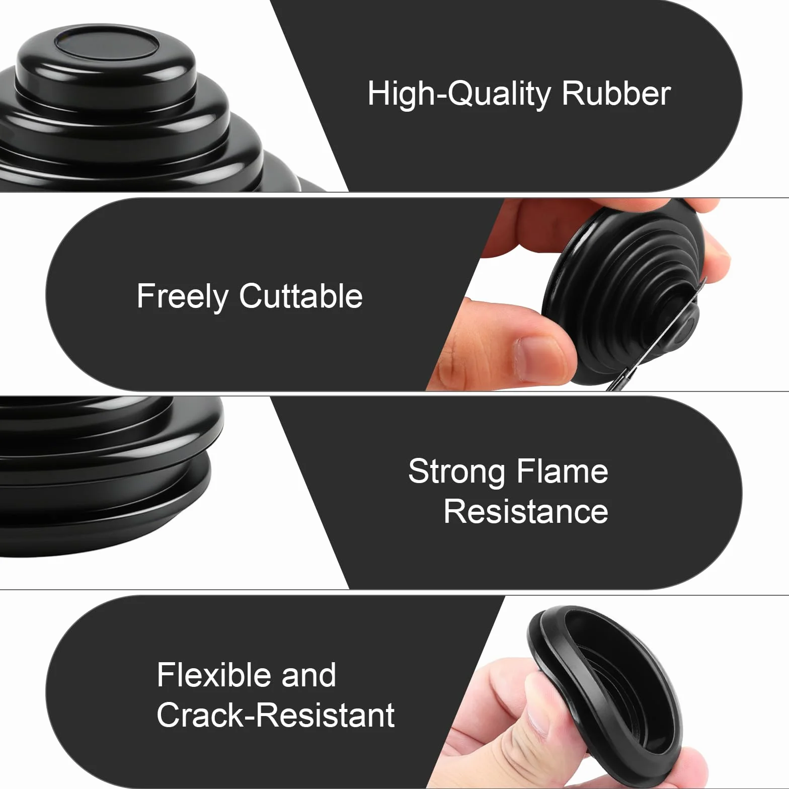 10 sztuk przepust kablowy, wodoszczelne, gumowe tulejki do kabli 30 mm (czarne)