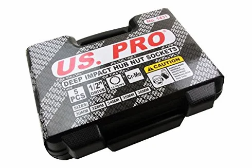US Pro 5 szt. 1/5.1 cm dr głęboka nasadka do piasty 30-32-34-35-36mm B1431