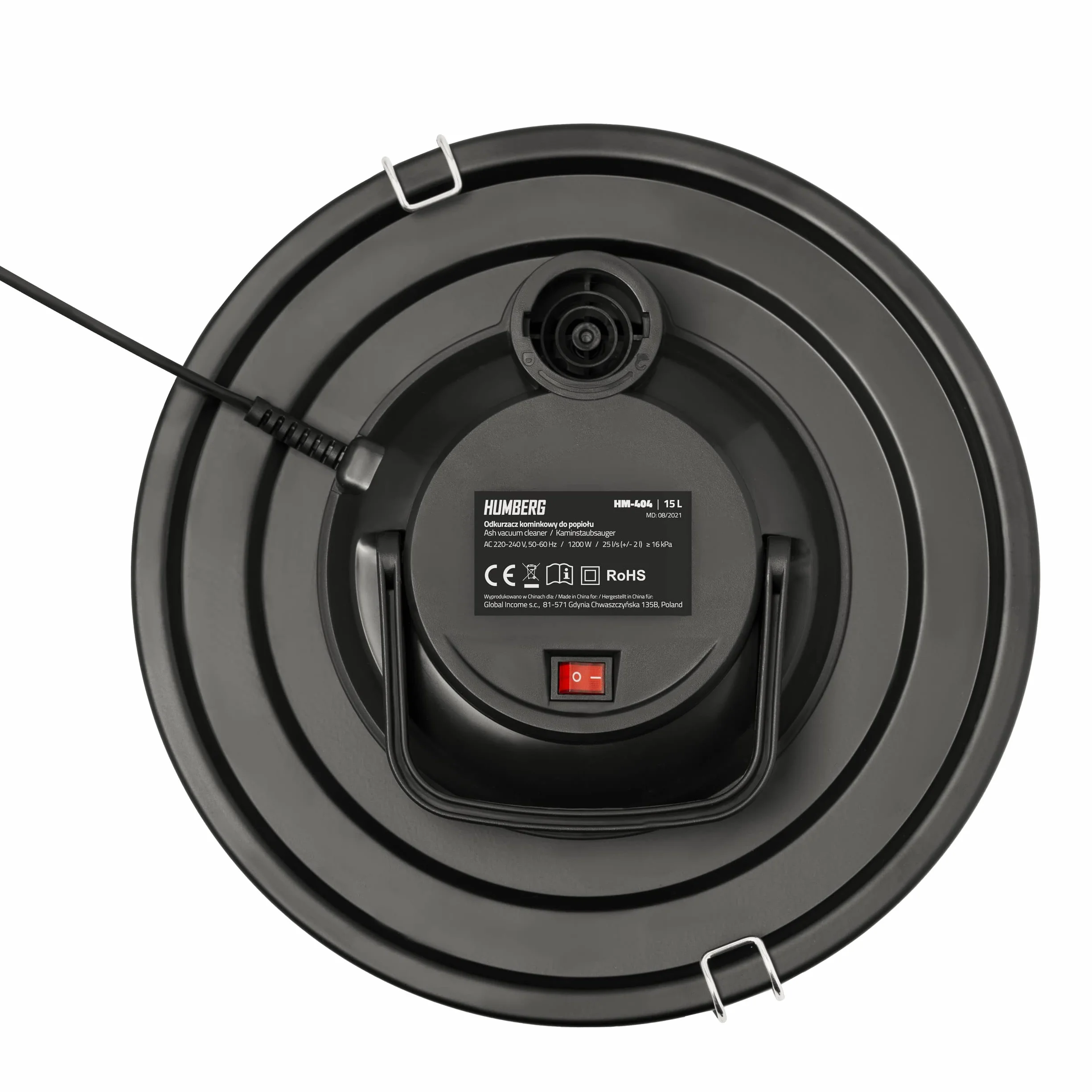 Odkurzacz przemysłowy Humberg 15L 1200W HM-404 Odkurzacz na sucho do popiołu i gruzu Bezworkowy
