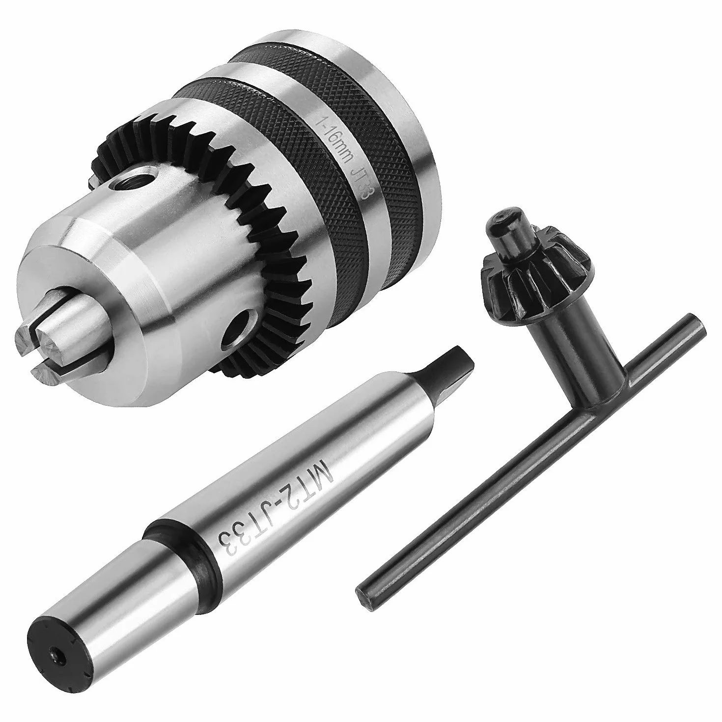 Acrux7 Uchwyt wiertarski o dużej wytrzymałości 1/32"-5/8" z kluczem do uchwytu i trzpieniem MT2, uchwyt JT33
