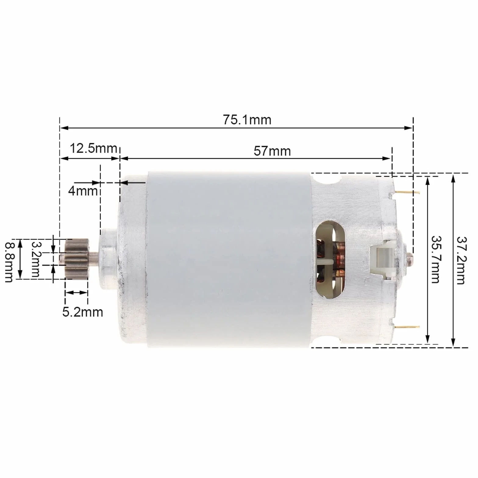 RS550 DC 10,8V 19500 TR/min elektroniczny starter z dwubiegową skrzynią biegów 11 zębów i wysokim momentem obrotowym do wkrętarki akumulatorowej