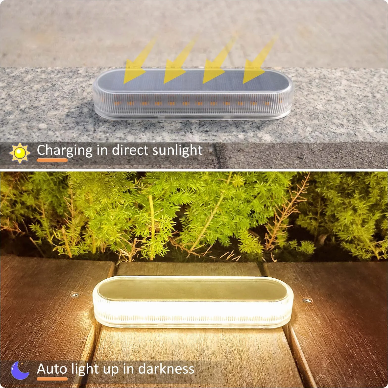 Lacasa 4 szt. Zewnętrzna lampa solarna ciepła biel 2700 K 40 lm, dekoracja tarasu zewnętrznego, wodoodporna IP68, automatyczne włączanie/wyłączanie, oświetlenie do ścieżek ogrodowych, schodów, tarasów