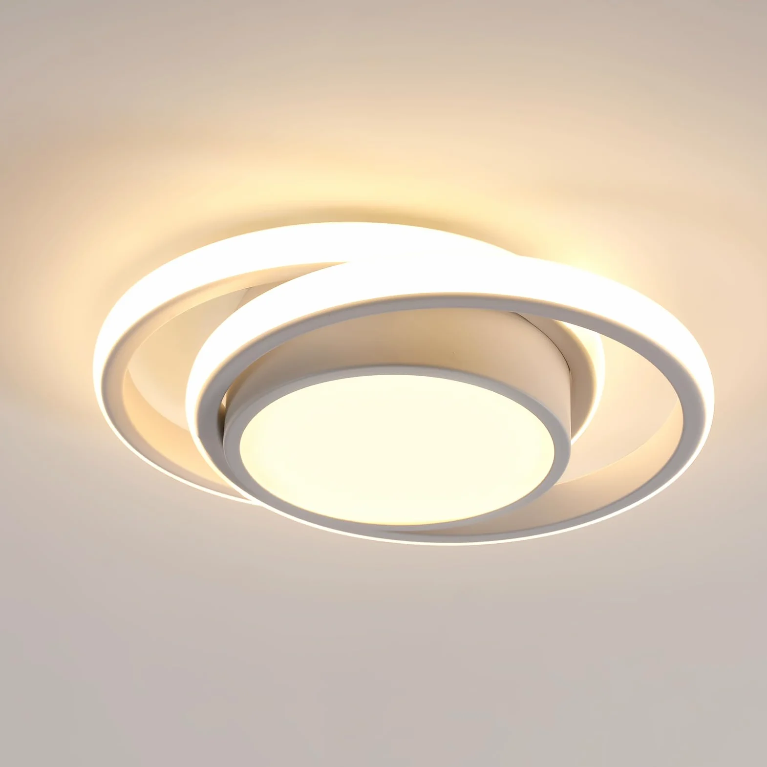 Comely lampa sufitowa LED, okrągła lampa sufitowa, ciepła biel 3000 K 32 W, nowoczesna lampa sufitowa LED do korytarza, kuchni 28 cm