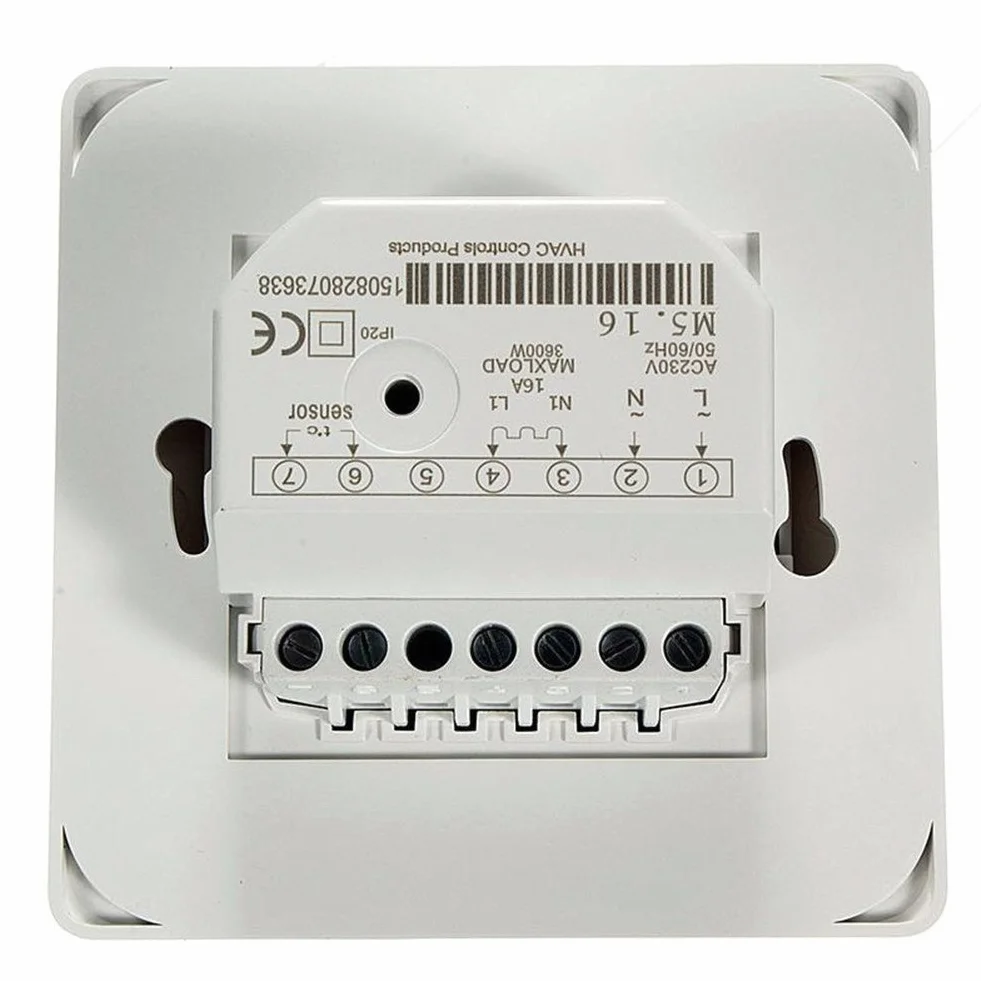 Termostat pokojowy Premium do ogrzewania podłogowego, klimatyzacji, przełącznik regulacji temperatury 16 A 230 V biały