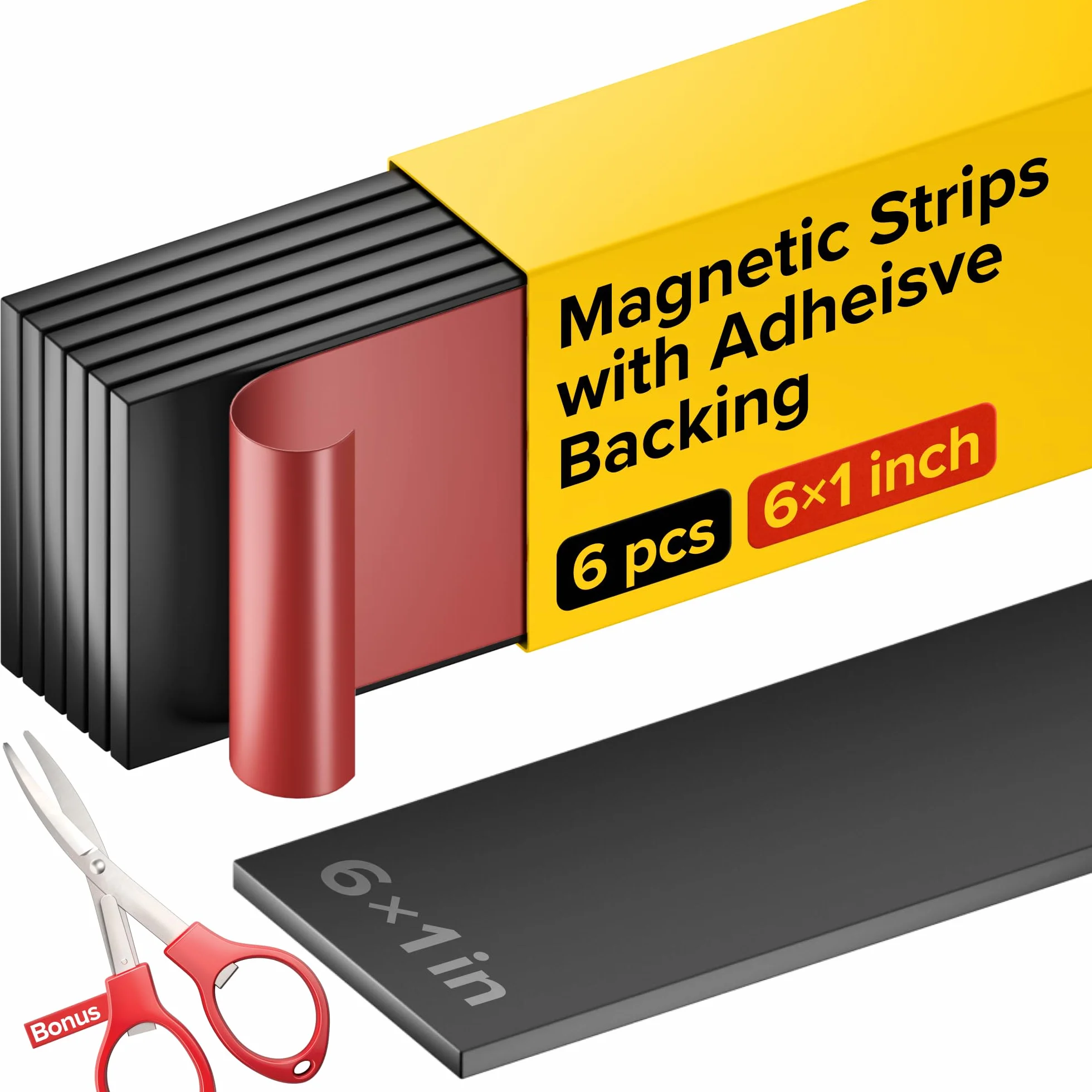 X-bet MAGNET Paski magnetyczne z samoprzylepnym spodem, taśma magnetyczna do rękodzieła, paski magnetyczne na narzędzia i noże, do kuchni, garażu i ogrodu, samoprzylepny magnetyczny uchwyt na