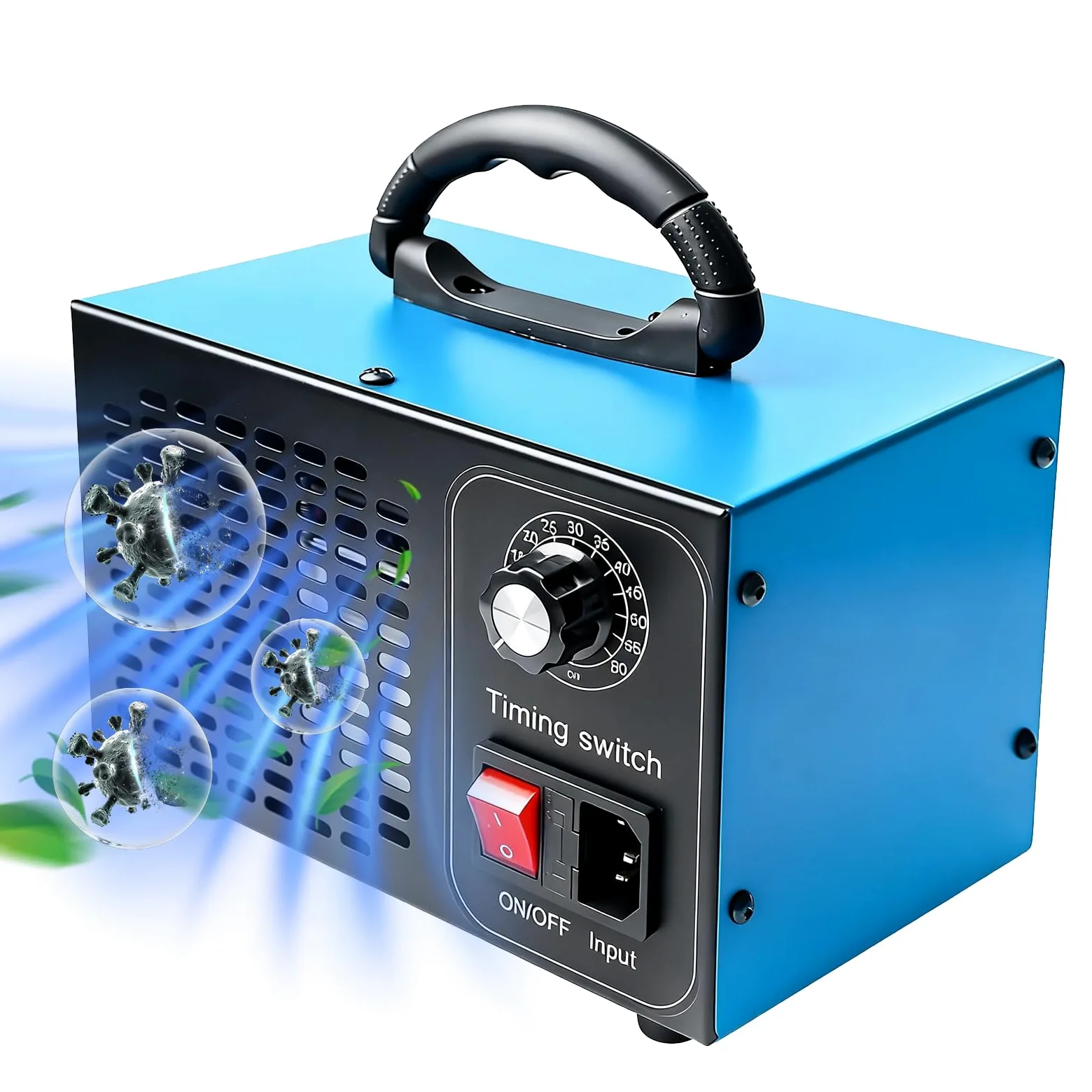 Generator ozonu 60000 mg/h, O3 generator ozonu, oczyszczacz powietrza do usuwania zapachów, urządzenie ozonowe z regulowanym ozonem, dym, zapachy zwierząt domowych i kuchni, z timerem 60 min